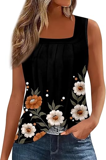 Spring Summer Plus Size Dressy Tank Tops for Women 2025 Womens Workout Floral Boho Beach Sleeveless Shirts Blouses