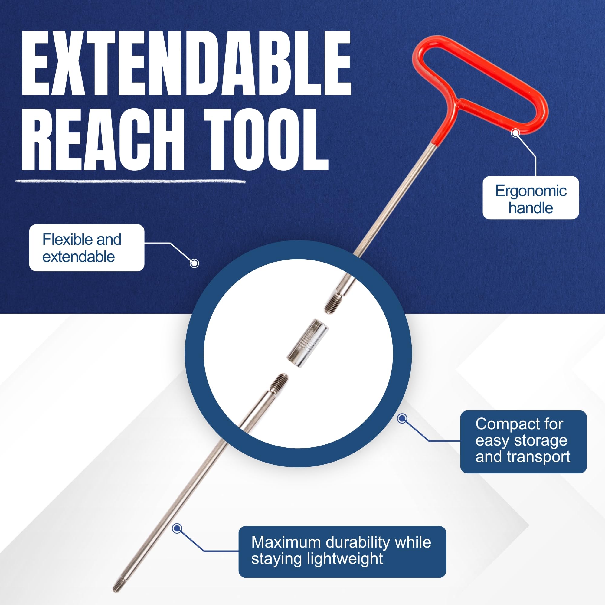 Kit de herramientas para coche, extractor de pasadores de quinta rueda de acero inoxidable, herramienta de gancho de larga distancia, gancho en J