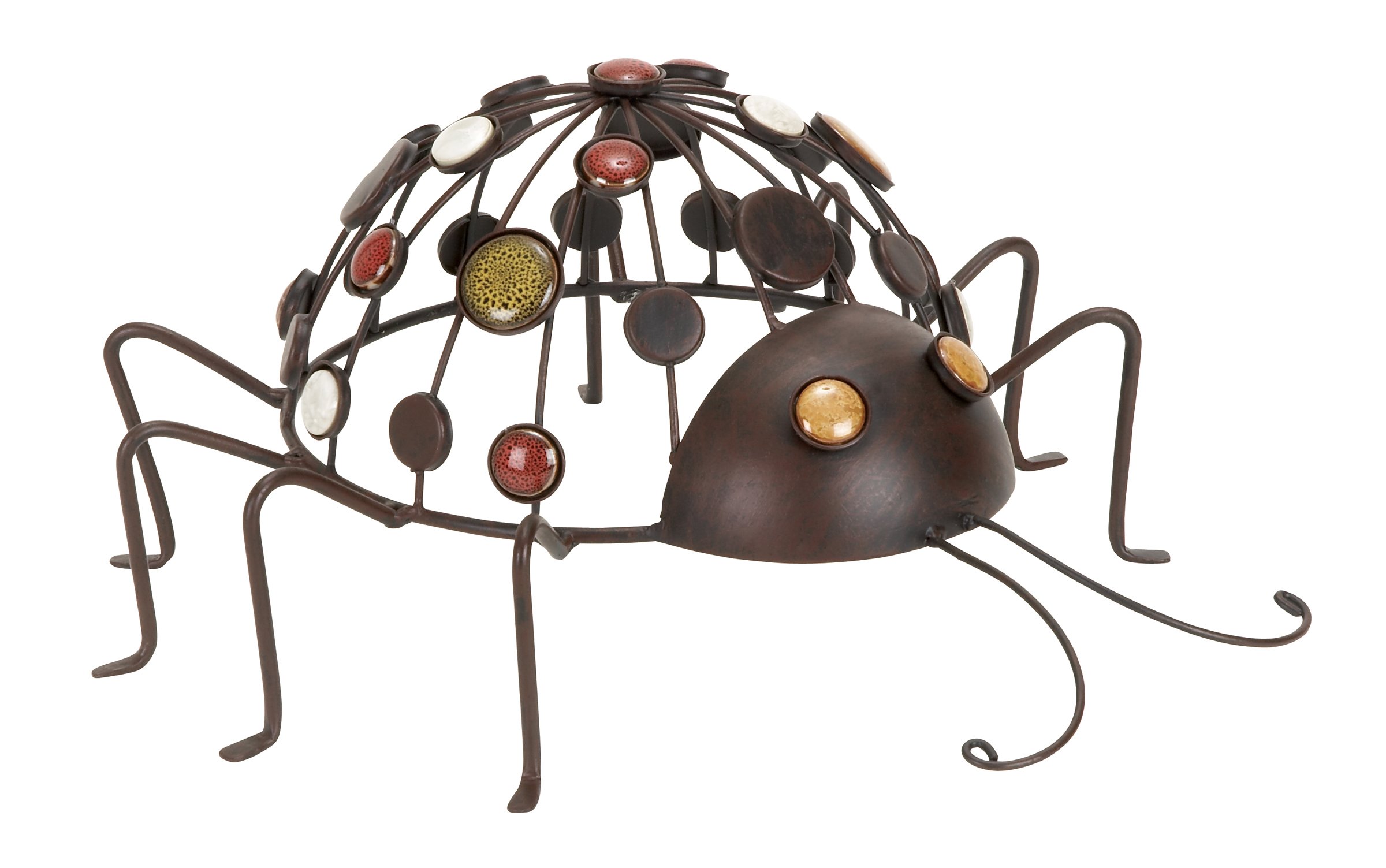 Statue scarabée métal Deco 79 64641 pour décoration intérieure chic de 14x17,8 cm