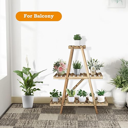 Miniatura 4 de Estante de escalera de 3 niveles, estantes de escalera para plantas, estante plegable para escalera, estantería de escalera para oficina,