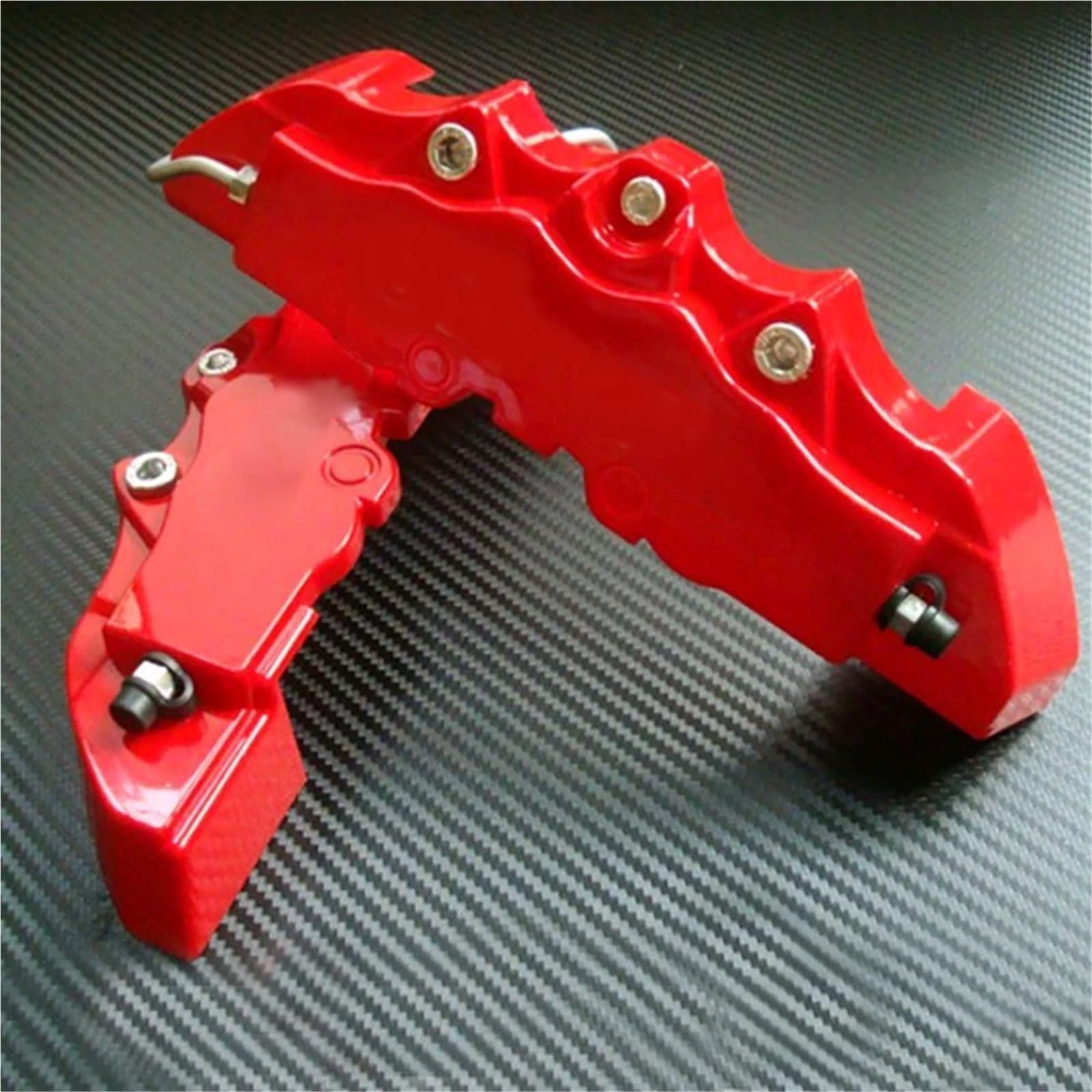 4 pezzi 3D copri pinza freno a disco per auto, copri freno rosso, kit di accessori anteriori e posteriori rossi, adatti per cerchi da 18-24 pollici Freno De Automóvil Protección Para Freno