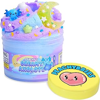 Peachybbies Dreamy Axolotl Cloud Slime - Made in USA Premium, 100% Authentic, 7 oz., Scented for Kids, ASMR, Axolotl Gifts, Slime Charms, Fidget Toys