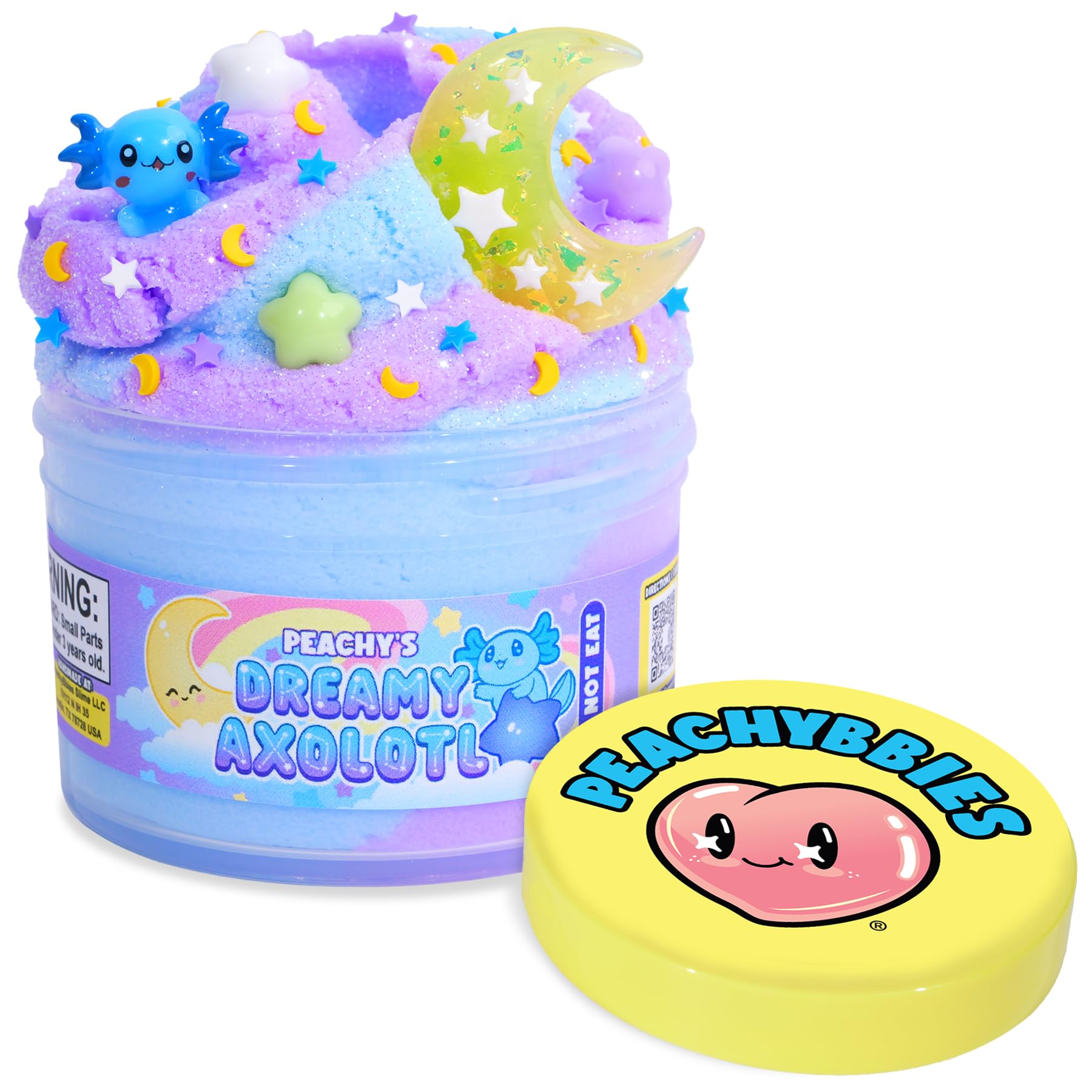 Peachybbies Dreamy Axolotl Cloud Slime - USA Made Premium 100% Authentic 7oz Kids ASMR Axolotl Gift Slime Charm Fidget Toy