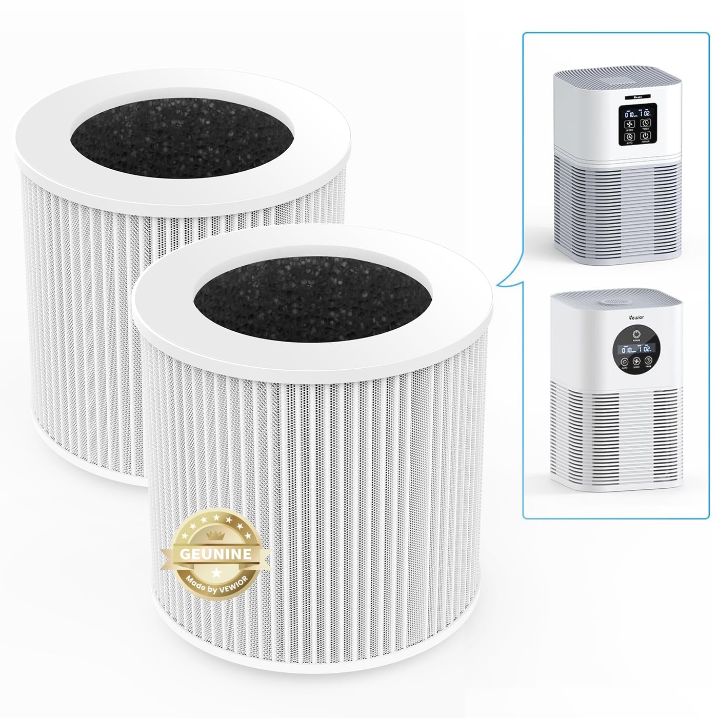 Filtro de repuesto para purificador de aire oficial A1 A1W H13 True HEPA, compatible con purificador de aire  HQSC-50 HQKJ-80 A1 A1W, paquete de 2