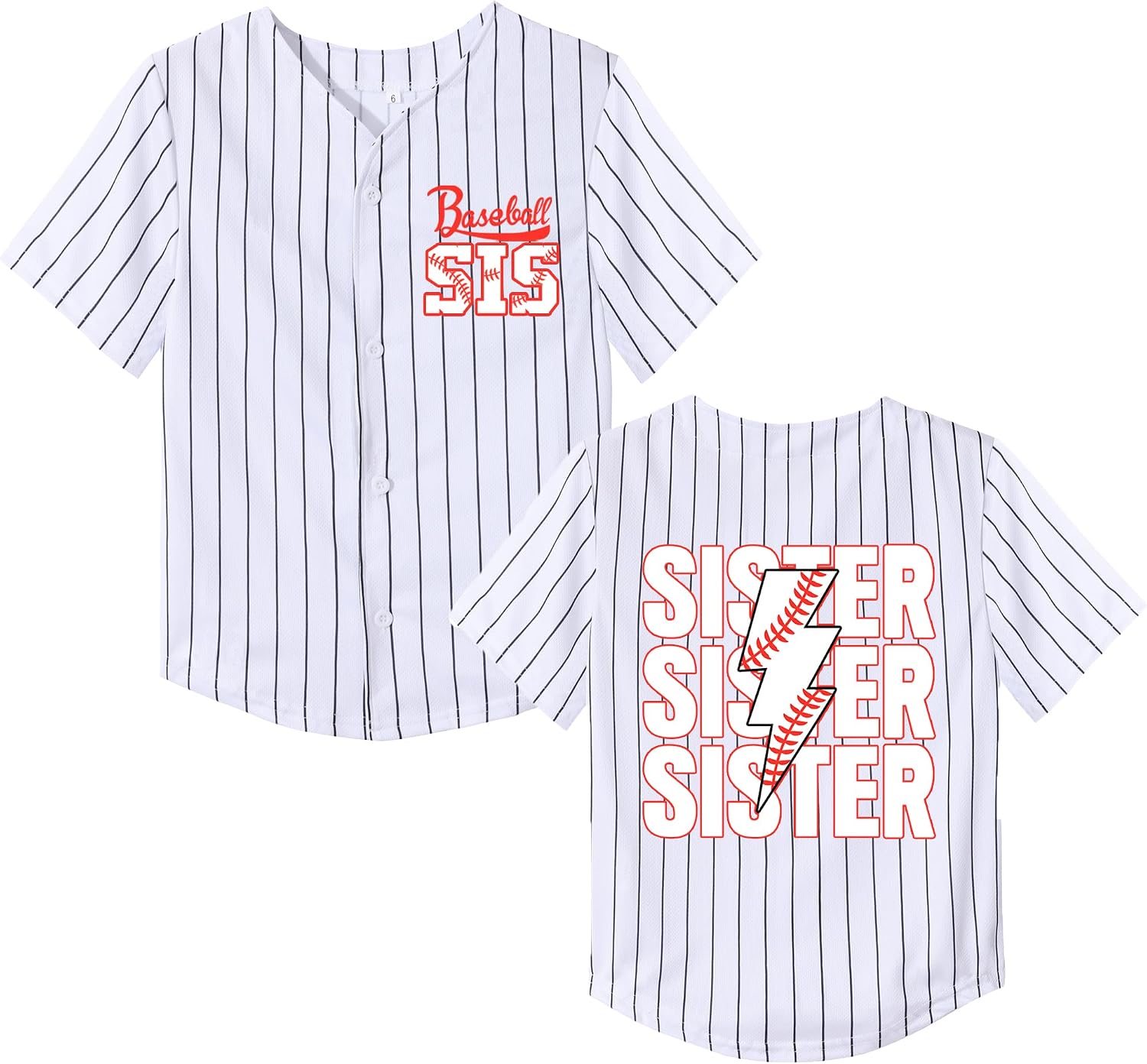 BAICAIYU Girls Baseball Sister Jerseys Toddler Baseball Sisters Shirt Birthday Funny Cute V-Neck Short Sleeves Sport Tee