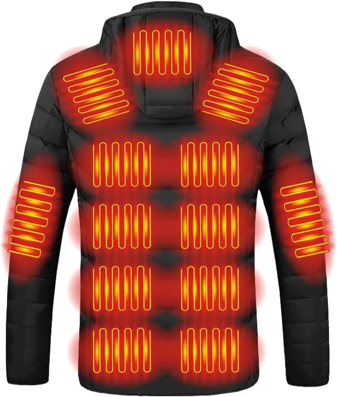 Giacca Riscaldata per Uomo Donna, USB 19 Zone Di Riscaldato Gilet Riscaldante Elettrico Cappotti Con Cappuccio, Gilet Caldo Invernale per Sci All'aperto Moto Escursioni In Campeggio
