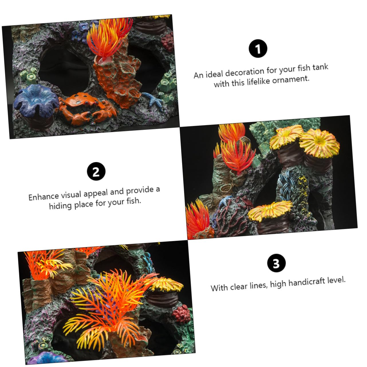 Abaodam Ornement de Paysage Aquarium en Résine Corail Artificiel pour Poissons et Crustacés Cachette Décorative Couleur Aléatoire