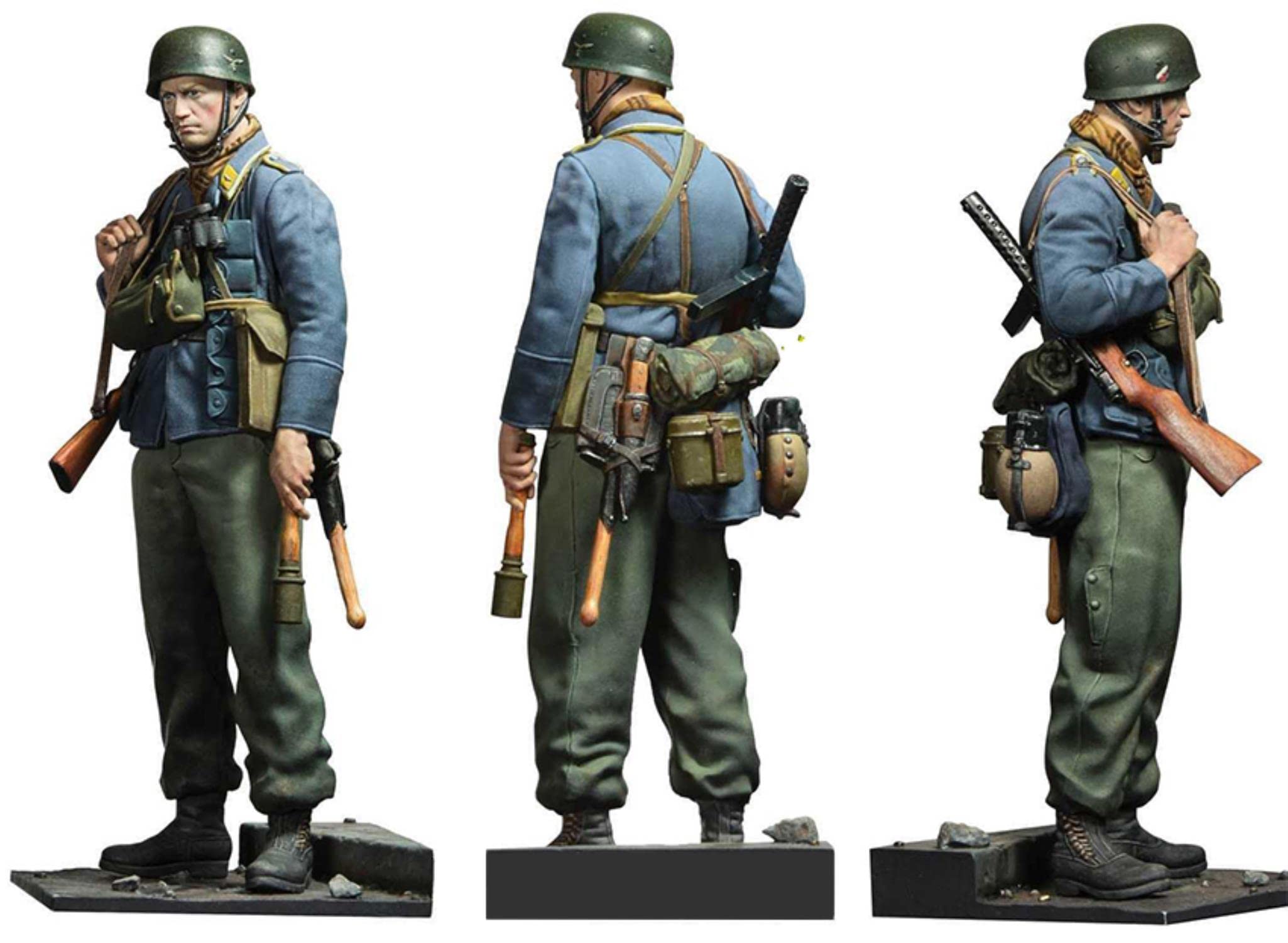 ZHANGJING 1/24 75mm 1/18 100mm Kit Modello in Resina Seconda Guerra Mondiale Tedesco Soldato Comune Soldato Ordinario Figura Smontato Non Verniciato RA-075
