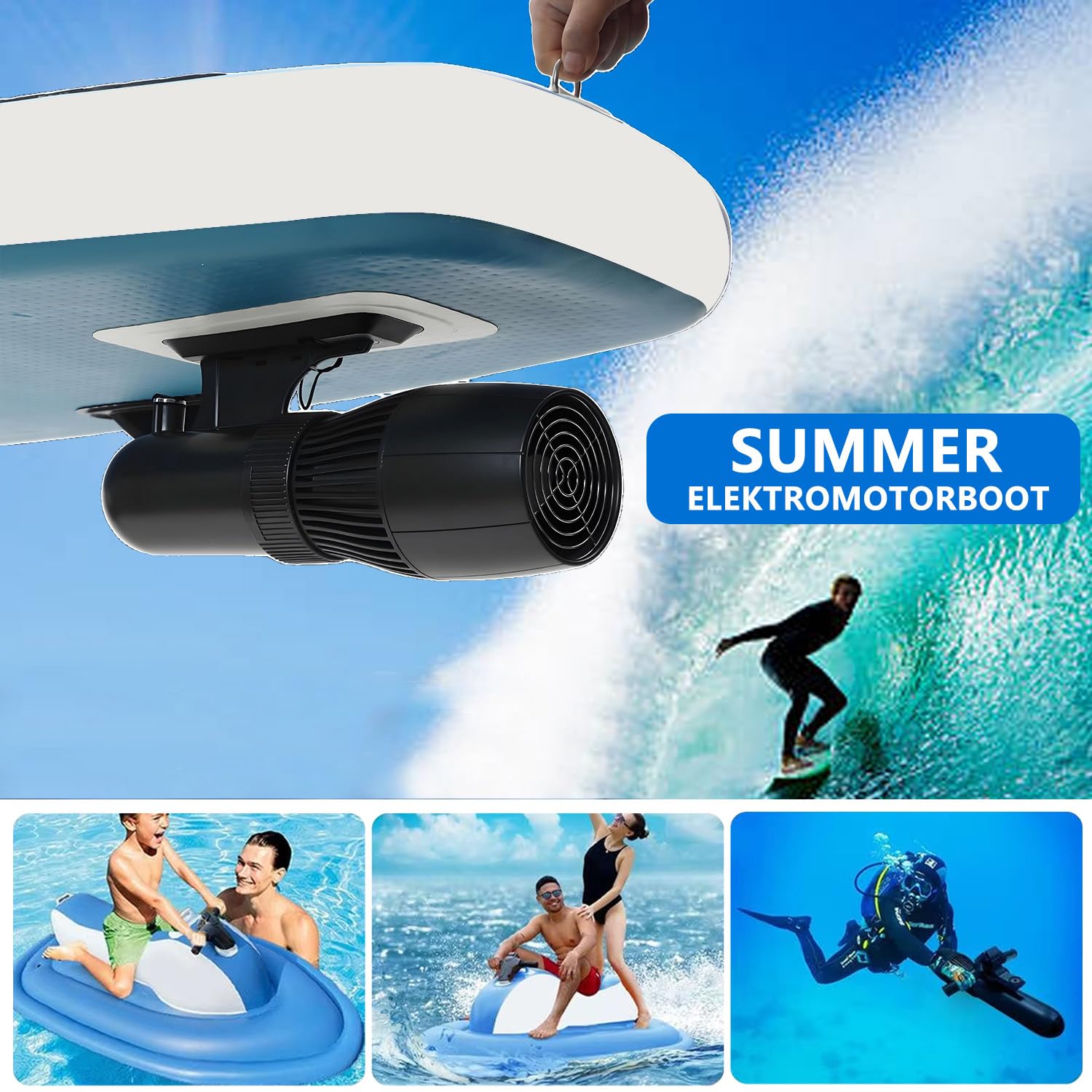Moto d acqua gonfiabile elettrica, Barca a motore elettrico estiva da 500 W/700 W per 2 adulti, utilizzabile per 130/160 minuti, giocattolo per feste in piscina e sport acquatici 700WPRO16A