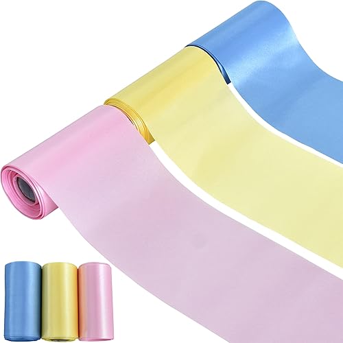 Vista 45 de TONIFUL Cinta de satén negra de 4 pulgadas x 11 yardas de ancho, cinta grande de tela sólida para ceremonia de corte, kit de gran apertura, silla