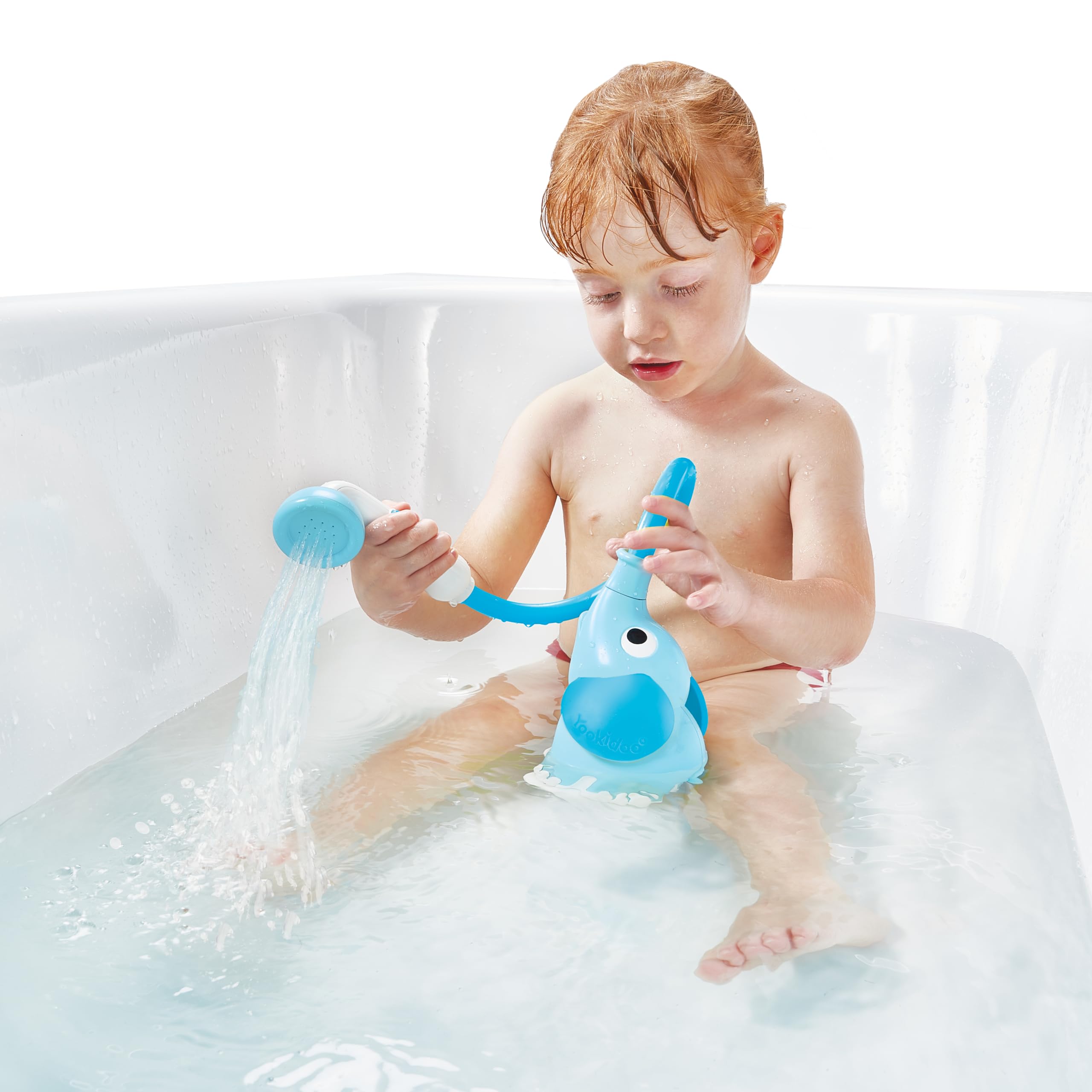 Yookidoo Baby Bade- & Spiel Bundle – Elefanten Baby Duschkopf mit Wasserpumpe & Bauchlage Spielmatte mit