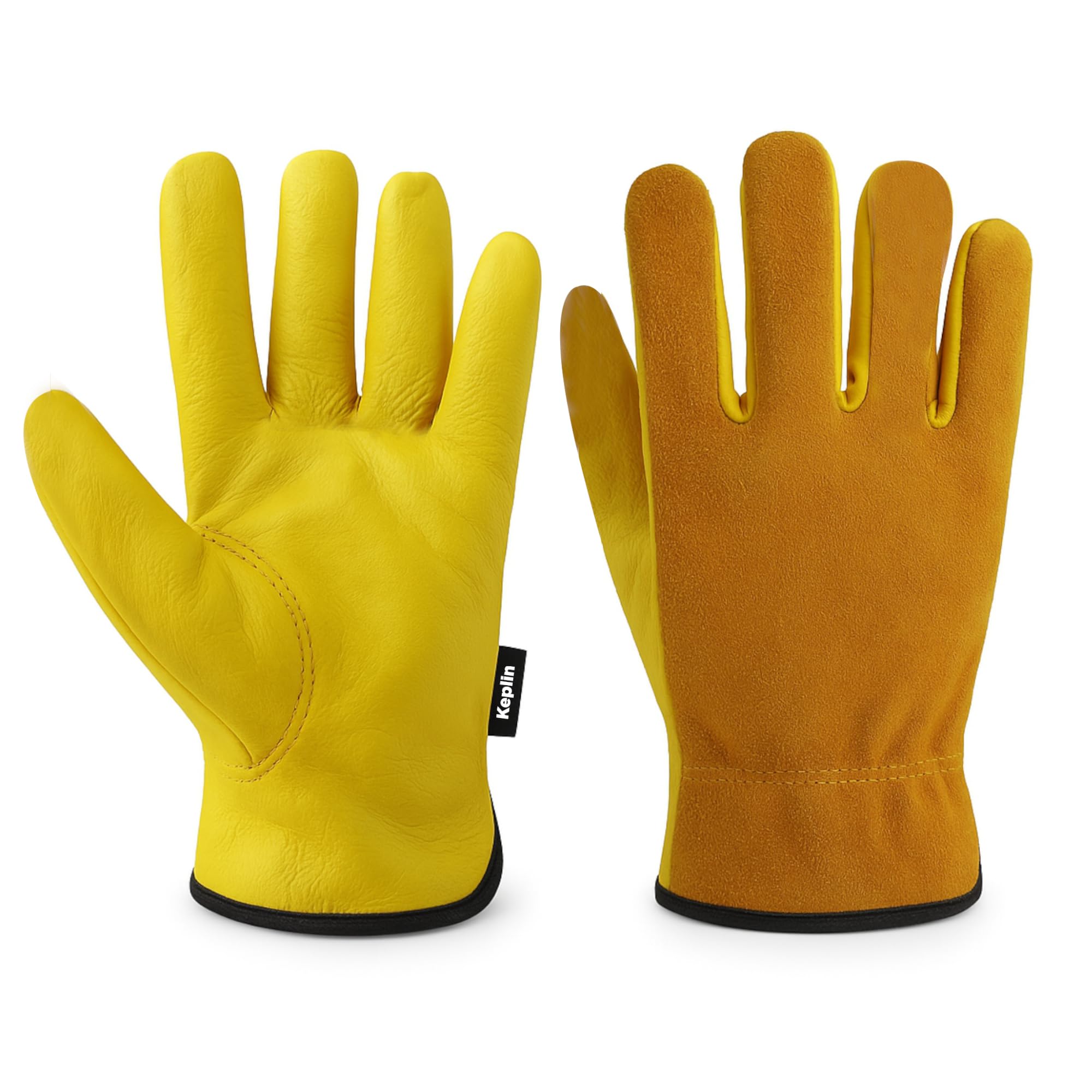 KEPLIN Thorn Proof Gardening Gloves for Women & Men, Heavy Duty Leather Garden Gloves, Long Gauntlet Sleeves
