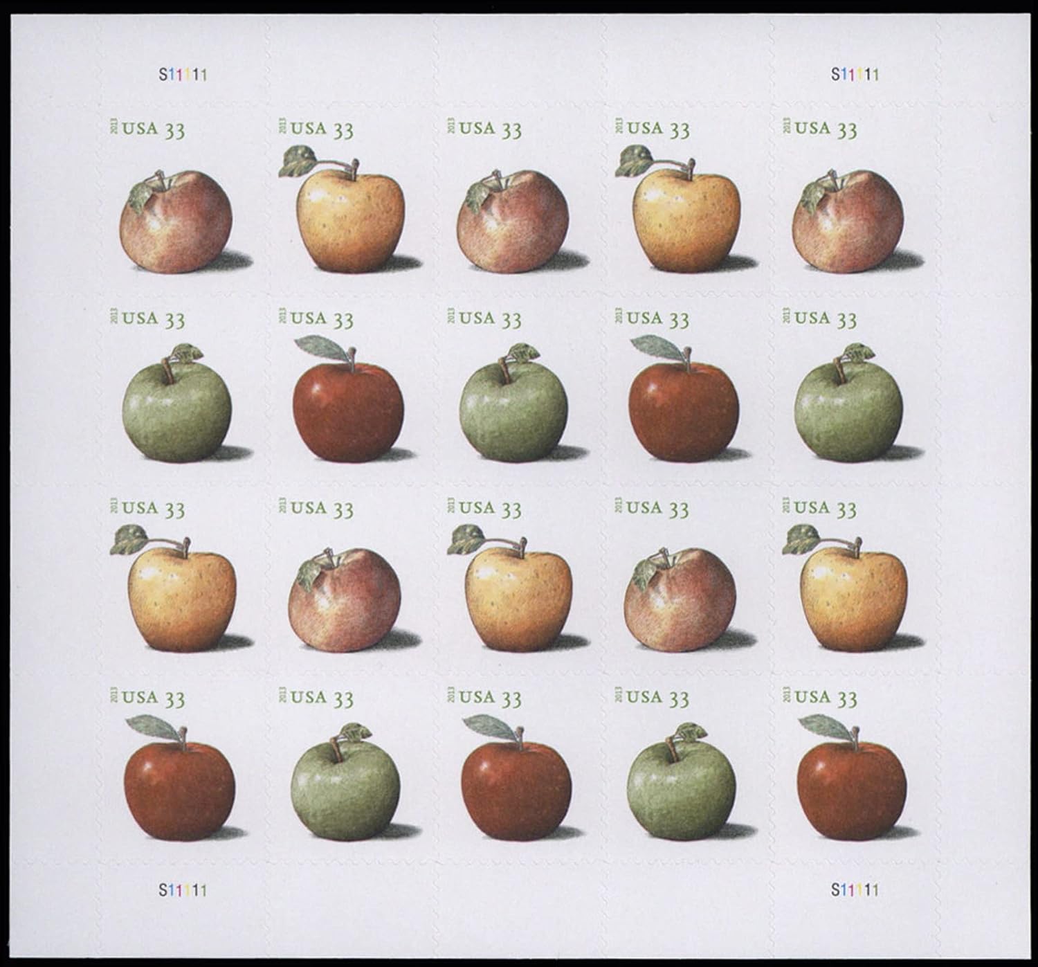Apples 33 Cent Pane of 20 Postage Stamps Scott 4730