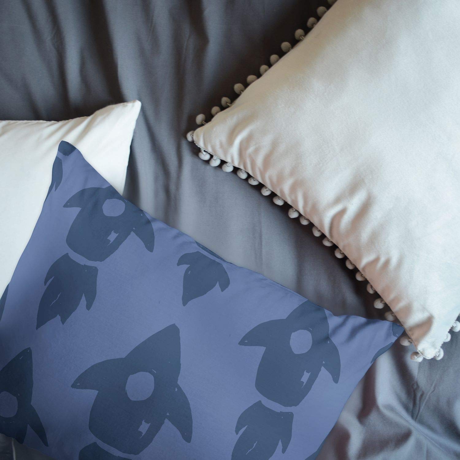 Federa Per Cuscino BonaMaison In Cotone Blu 45x60 Cm - Copricuscino Per Divano E Camera Da Letto, Decorazione Interni, Prodotta In Turchia (imbottitura Non Inclusa)