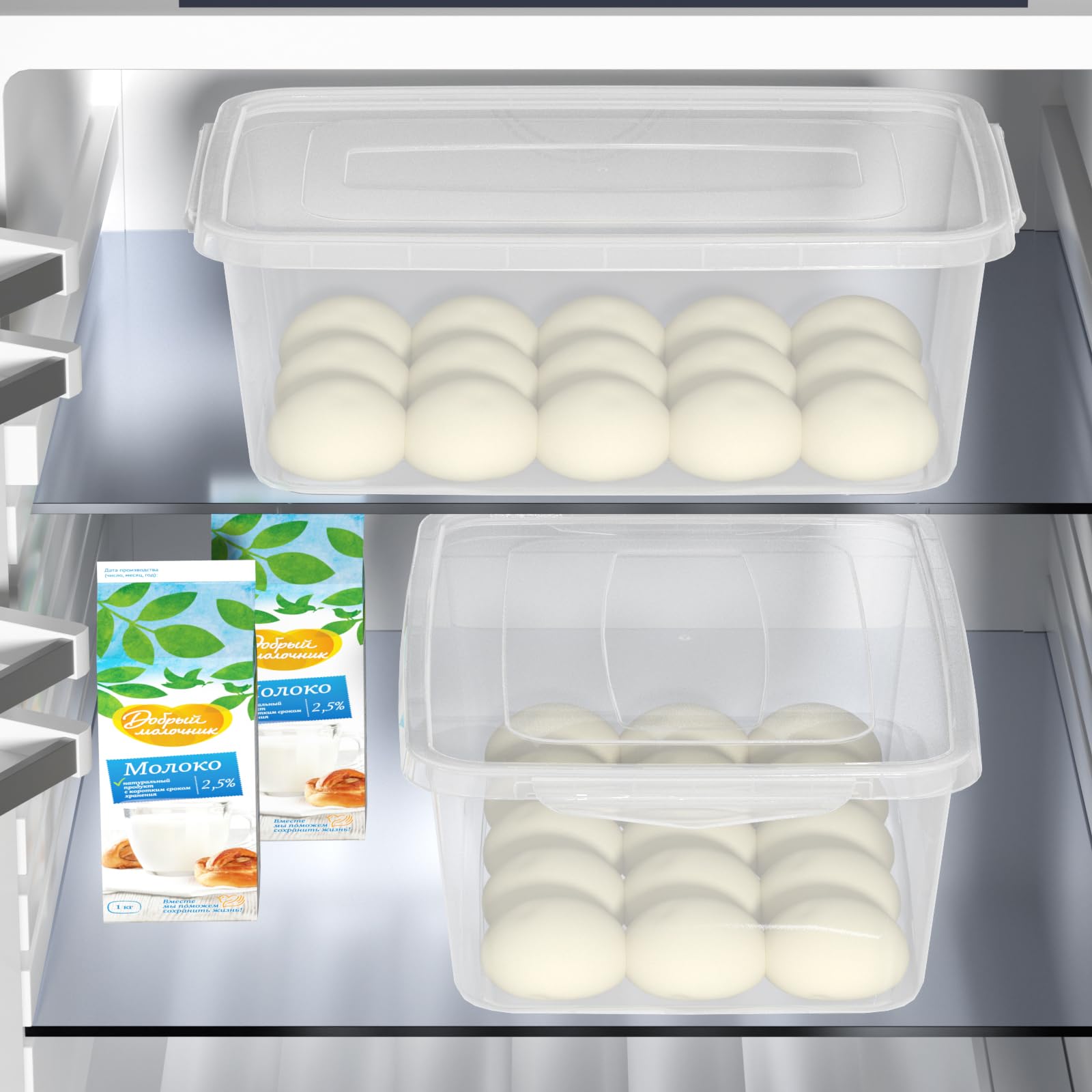 Contenedor de almacenamiento de plástico transparente de 16 cuartos de galón con tapa, 2 paquetes