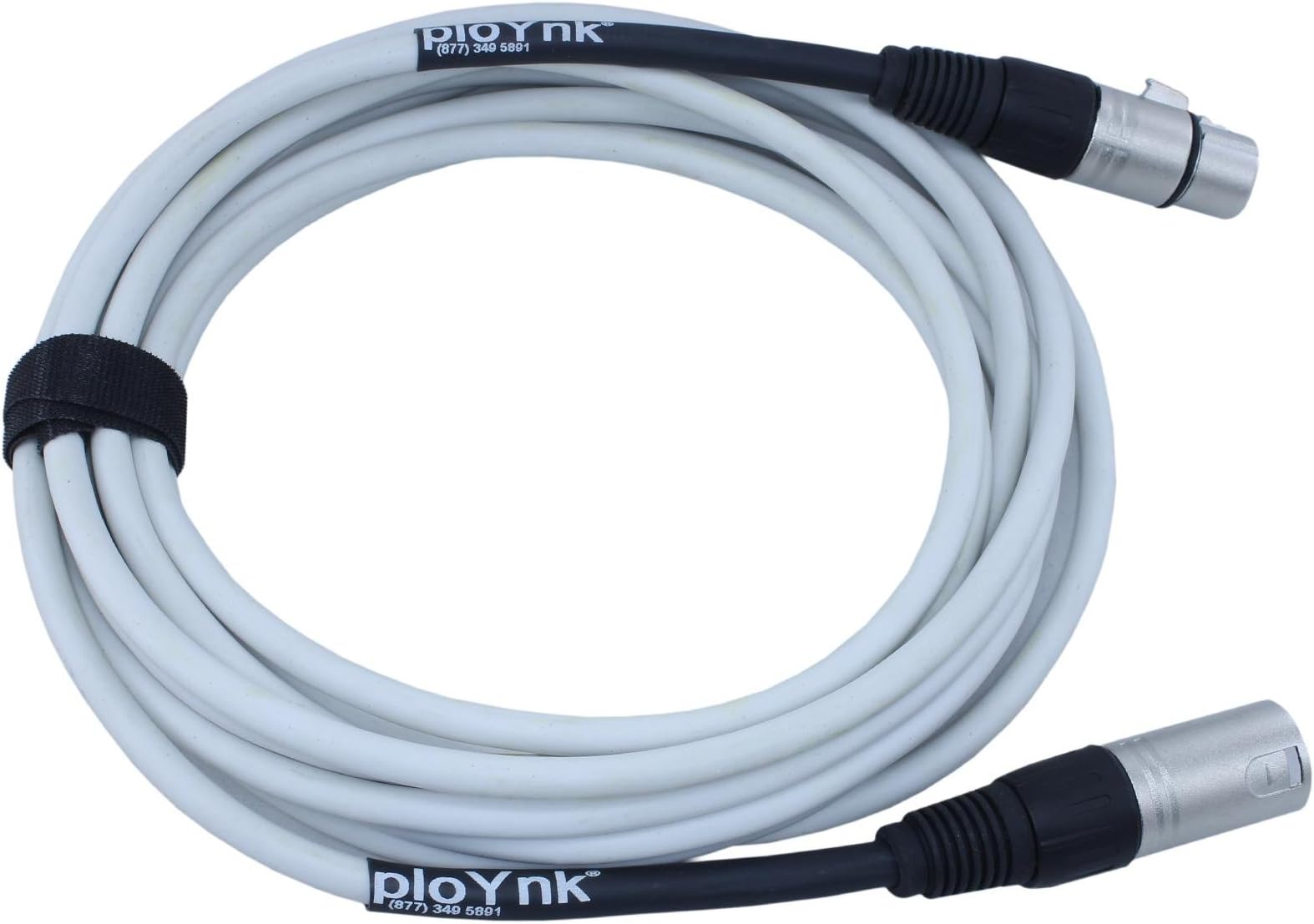 ploYnk Premium Male to Female 3 pin XLR Mic Cable Microphone Audio Cord - 20 FT Long: White