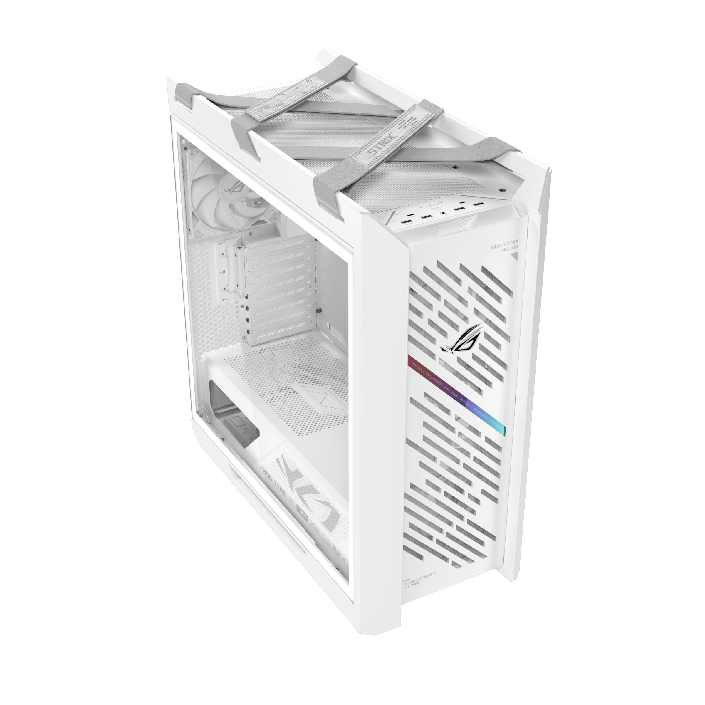 ASUS ROG Strix Helios II White Edition EATX - Carcasa para PC de Media Torre para Juegos, con Paneles Laterales de Vidrio Templado duales, Soporte para GPU de hasta 450 mm de Largo, Soportes para