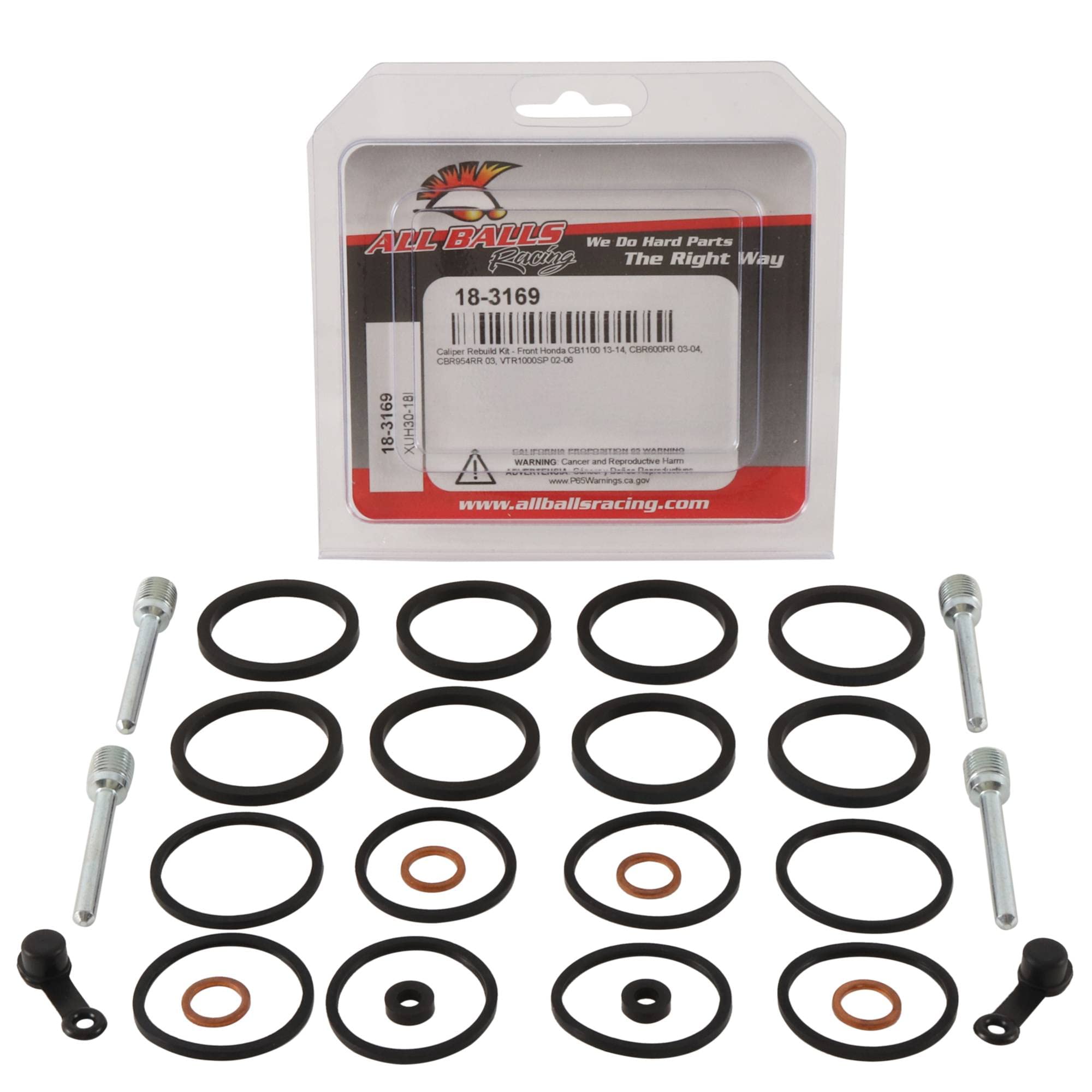 Amazon.com: All Balls Racing Front Caliper Rebuild Kit 18-3169