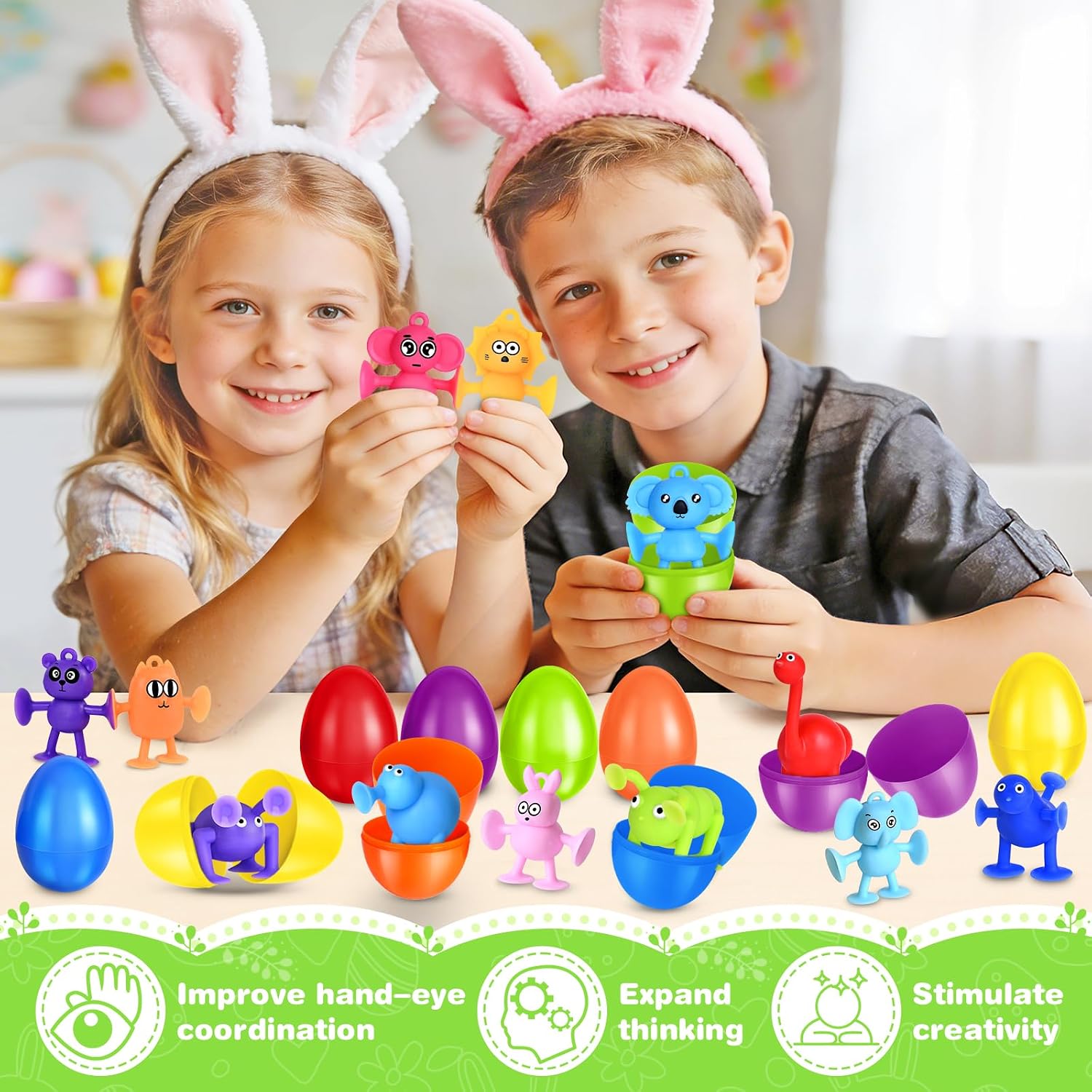 Filled Easter Eggs, Easter Eggs Filled with Sensory Fidget Suction Cup Toy image 4