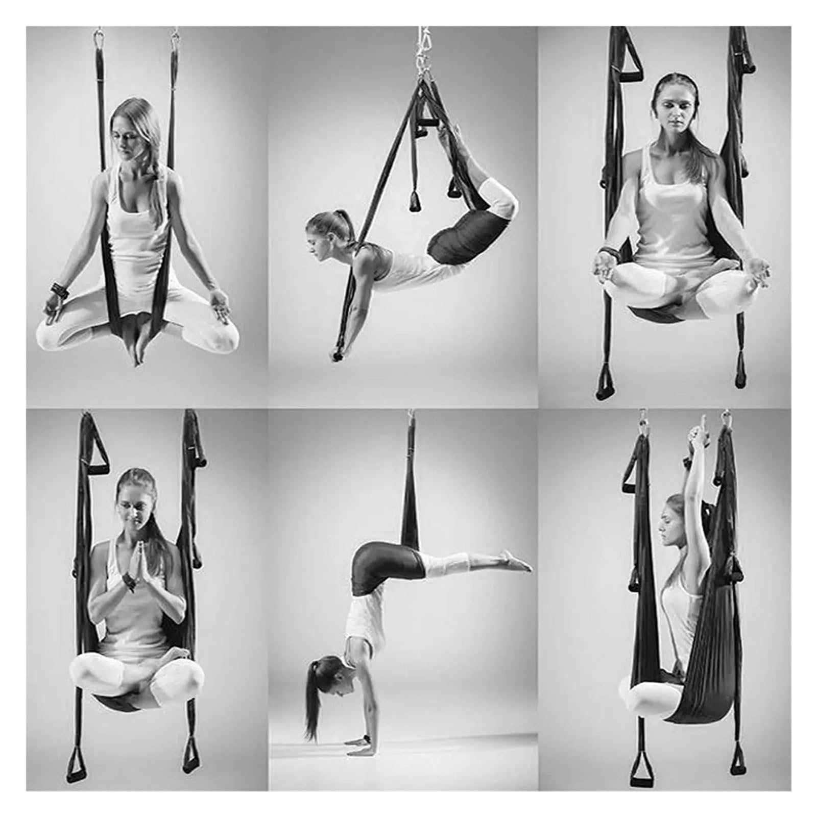 Columpio Yoga Aereo Columpio aéreo de Yoga, Juego Completo de Hamaca de Yoga, extensión de Trapecio, antigravedad, Colgante de Techo, Ejercicios de inversión de Eslinga de Yoga