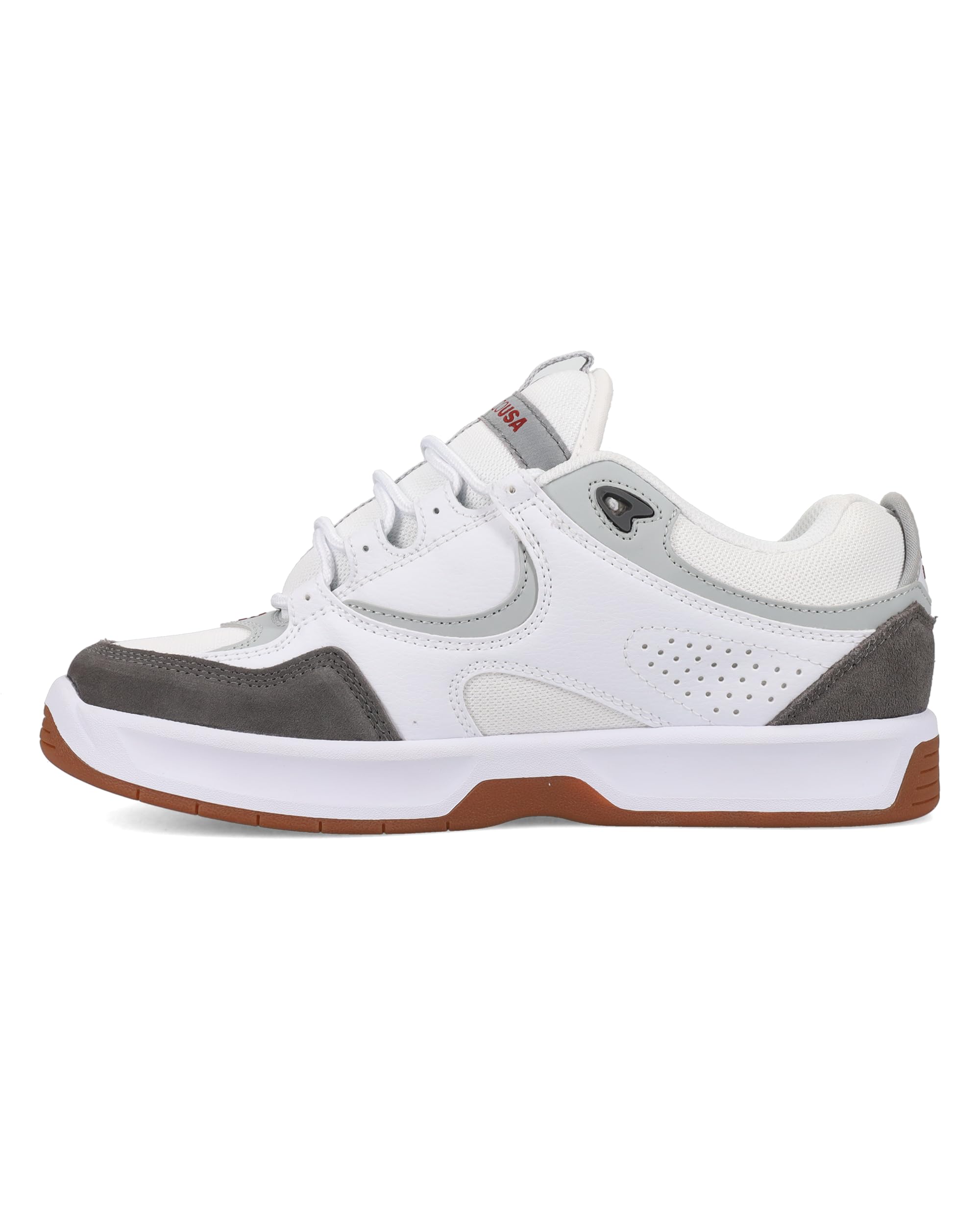 DC Men's Kalynx Zero Skate Shoe, White/RED/Grey, 9