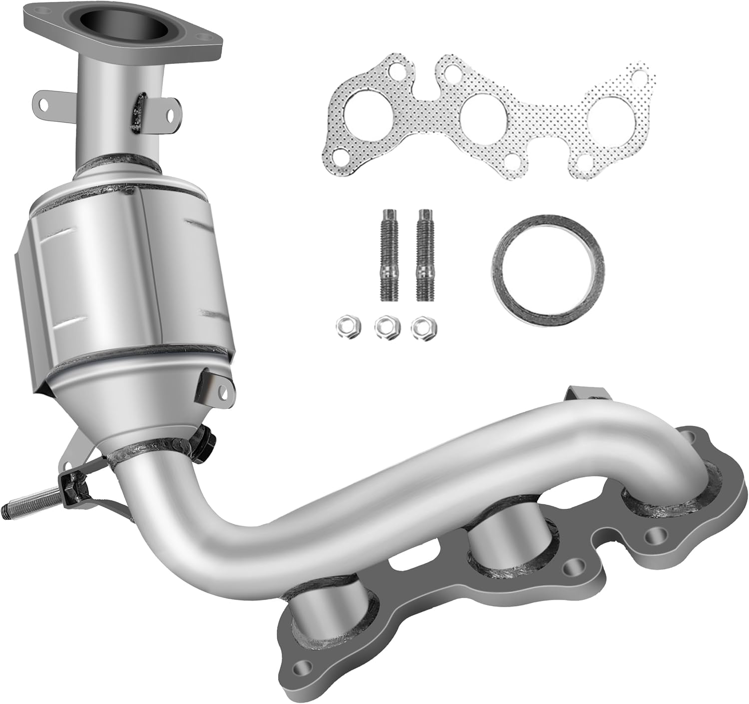 [Front]FortunaFlow Exhaust Manifold Catalytic Converter Compatible with Toyota Sienna 2004-2006 3.3L,2004-2007 Toyota Highlander 3.3L,Only AWD,NOT fit FWD models,Replace 16394(EPA Compliant+standard)