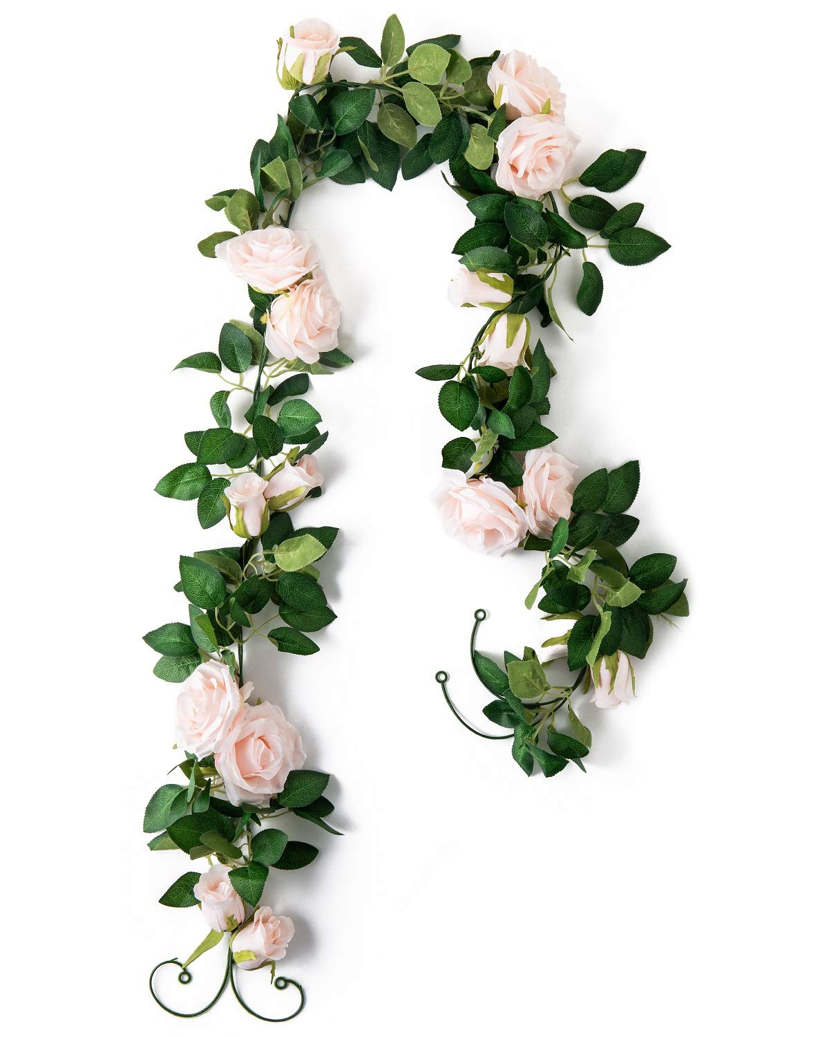 Flojery 6.5 Ft Artificial Flower Vine Silk Rose Garlands,Backdrop,Wedding Arch,Centerpieces,Home Decor,Pack of 2 Pink