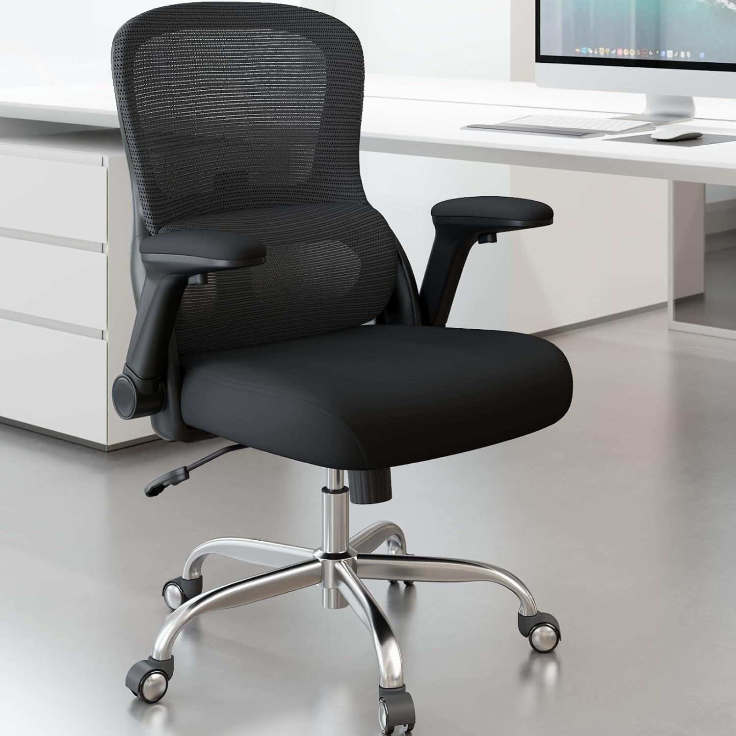 Office Chair Ergonomic Desk Chair Comfy: 400LBS Mesh Computer Chair Ergonomic Gaming Chairs with Wheels Adjustable Lumbar Support