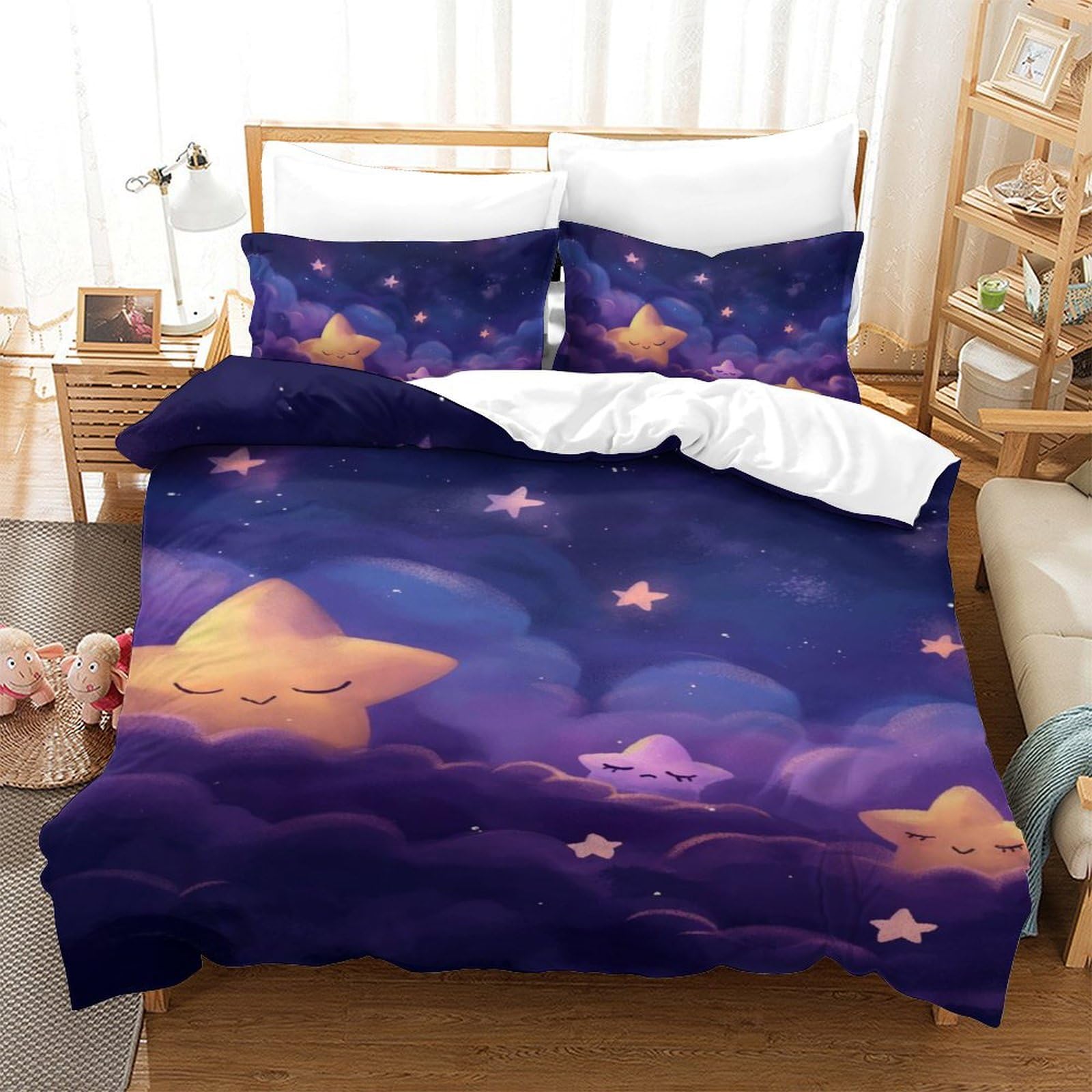 Housses de couettes Les Les starss imprimé 3D le cadeau idéal pour lit single