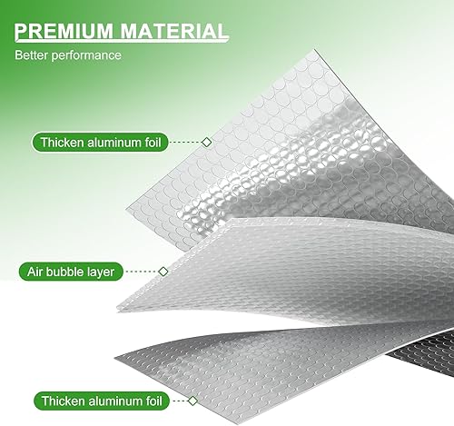 Miniatura 2 de AGHITG Hoja de aislamiento reflectante de doble burbuja, aislamiento de ventana para calor del verano, 48 pulgadas de ancho x 10 pies de largo,