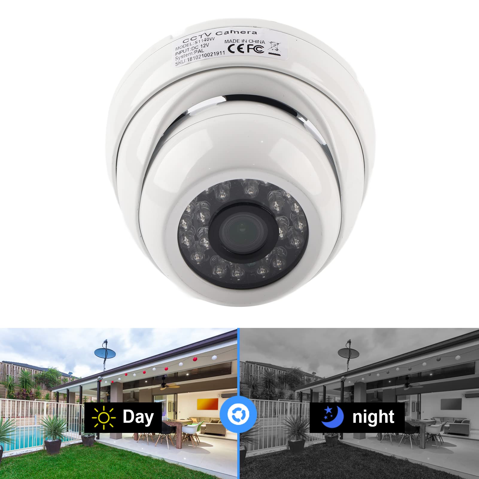 Koncentryczna Kamera Wideo AHD 1080P HD Kamera Monitorująca na Podczerwień Night Vision Monitor Kopułkowy Kamera CCTV(KUMPEL)