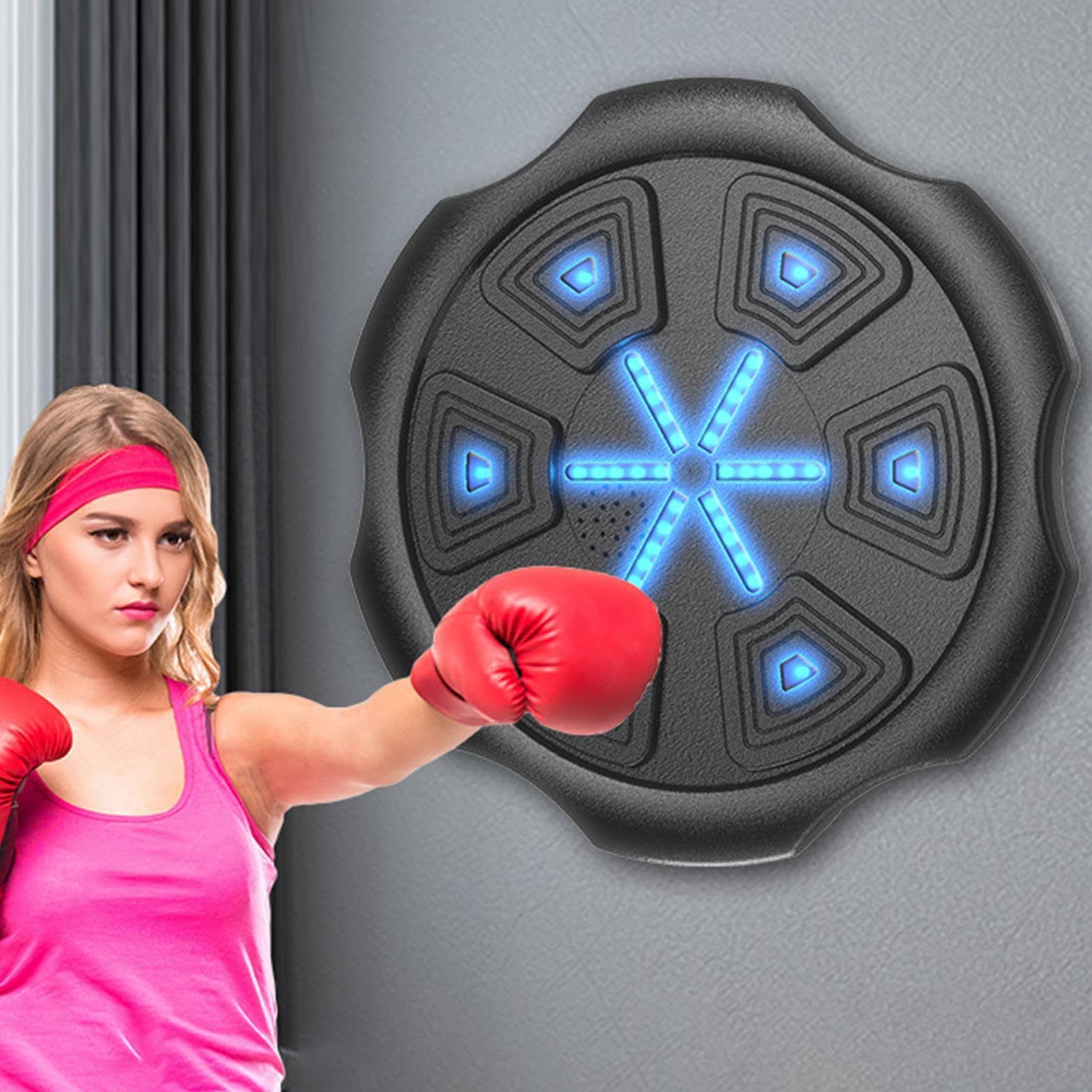 Music Boxing Cuscinetti Bersaglio | Macchina Da Pugno Musicale Attrezzo Allenamento Digitale con Bersagli per Adulti Allenamento Casa Coordinazione Occhio Mano