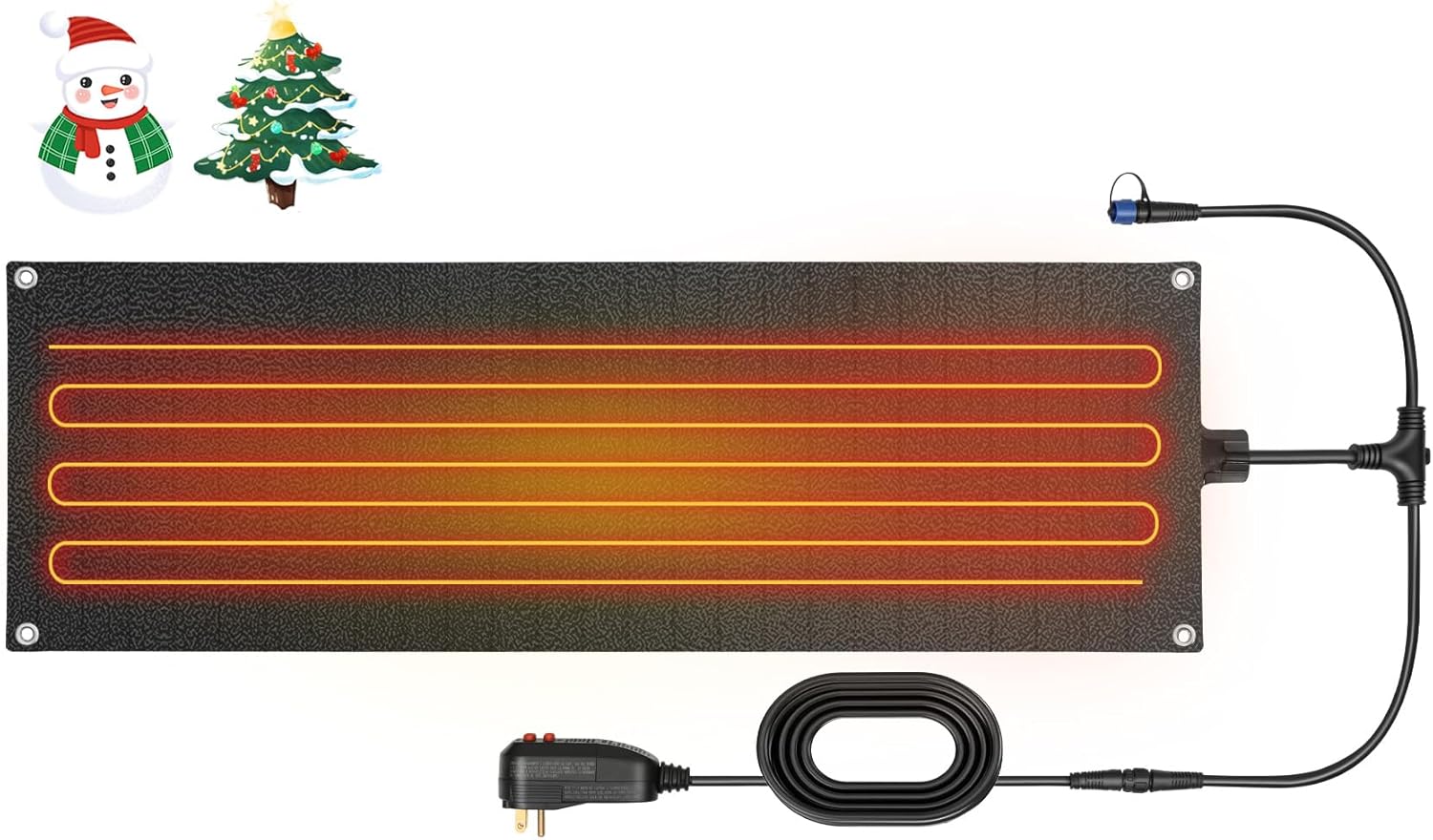 Heated Snow Melting Mats – Heated Outdoor Mats for Walkways – Electric Snow Melting Mats for Decks and Sidewalks(30” x 10″)