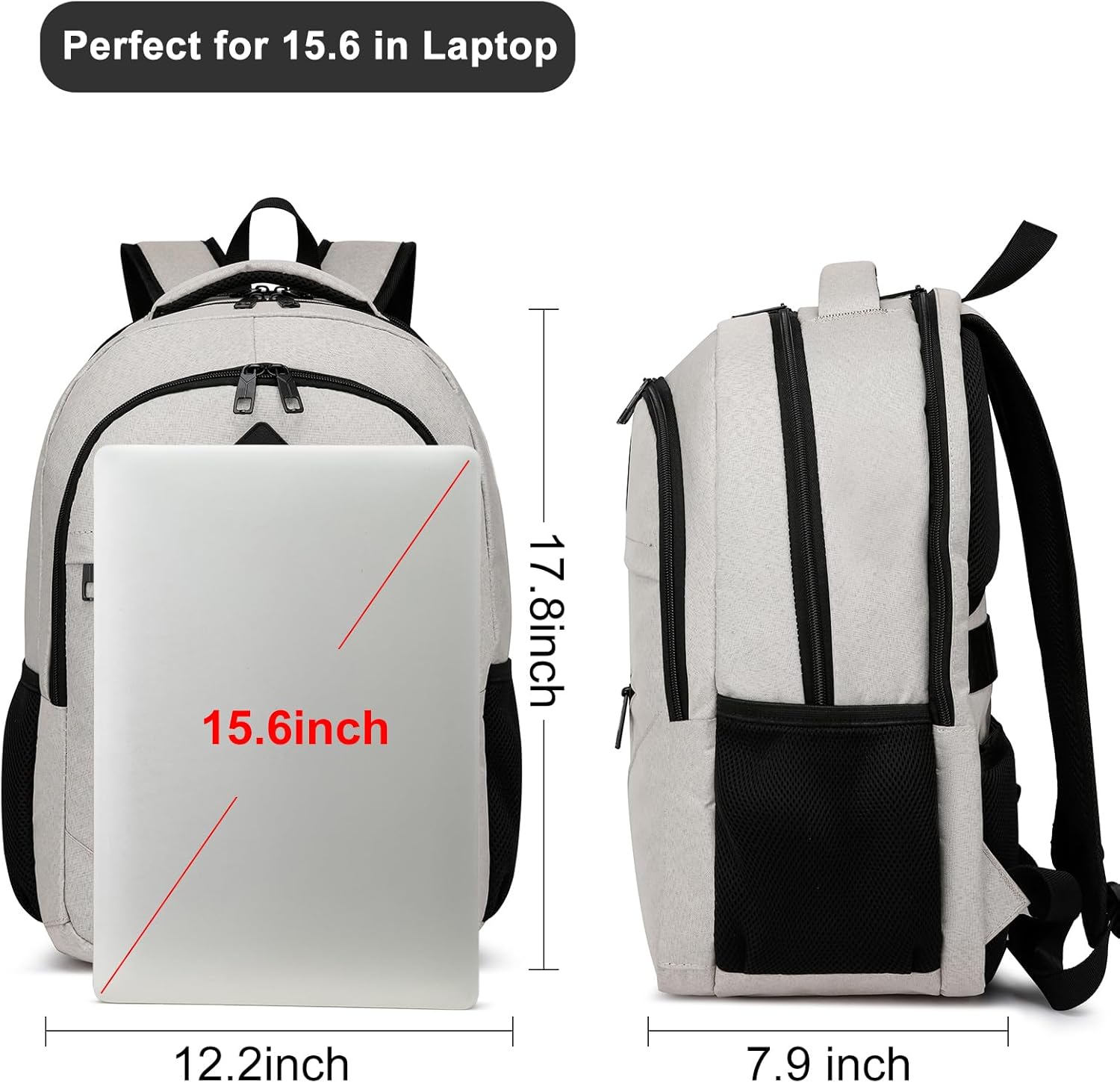 BIKROD Backpack for Girls Women, School Backpack for Teen Boys, Lightweight Casual High School Bookbag, Daily-use Travel Laptop Backpack Fits 15.6 Inch Notebook