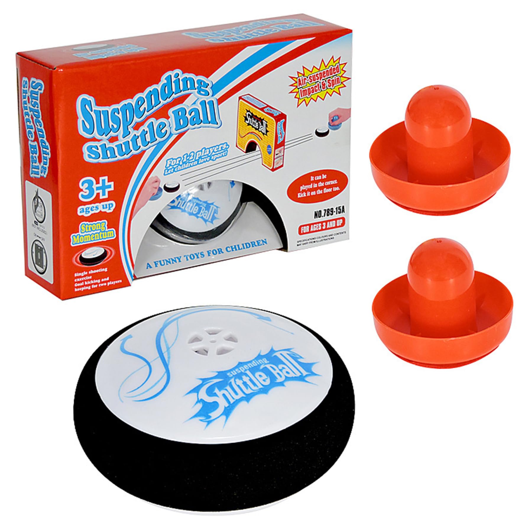 Pouchies Hockey aérien électrique table flottante rouge plastique 2 poussoirs