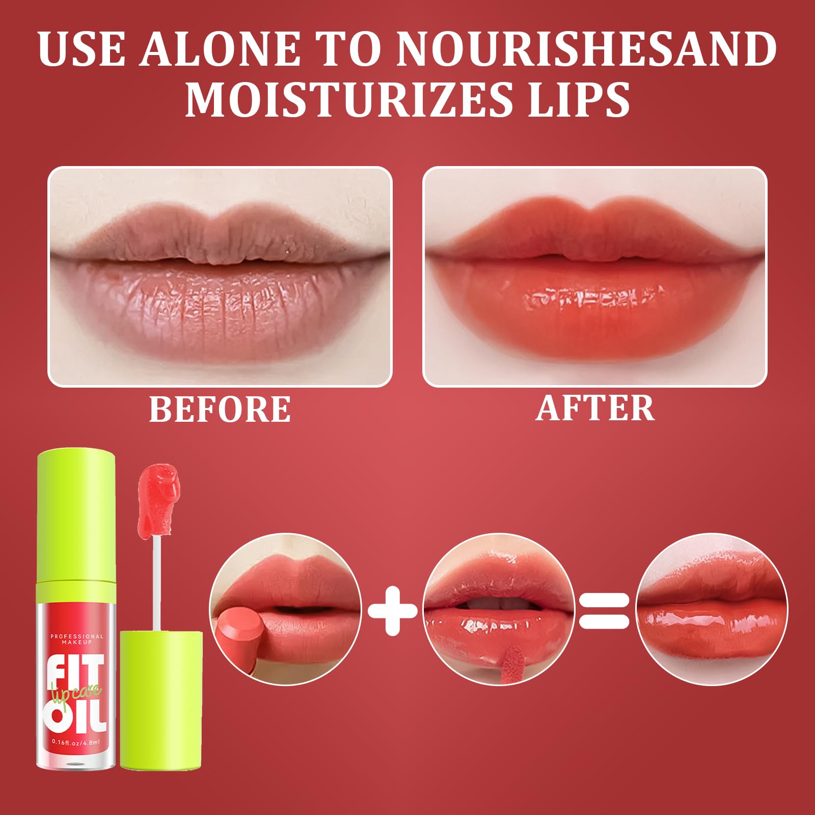 4PCS Lip Gloss Set, Plumping Lip Oil Set, Light Long Lasting Tinted Glitter Liquid Lip Gloss - Image 4