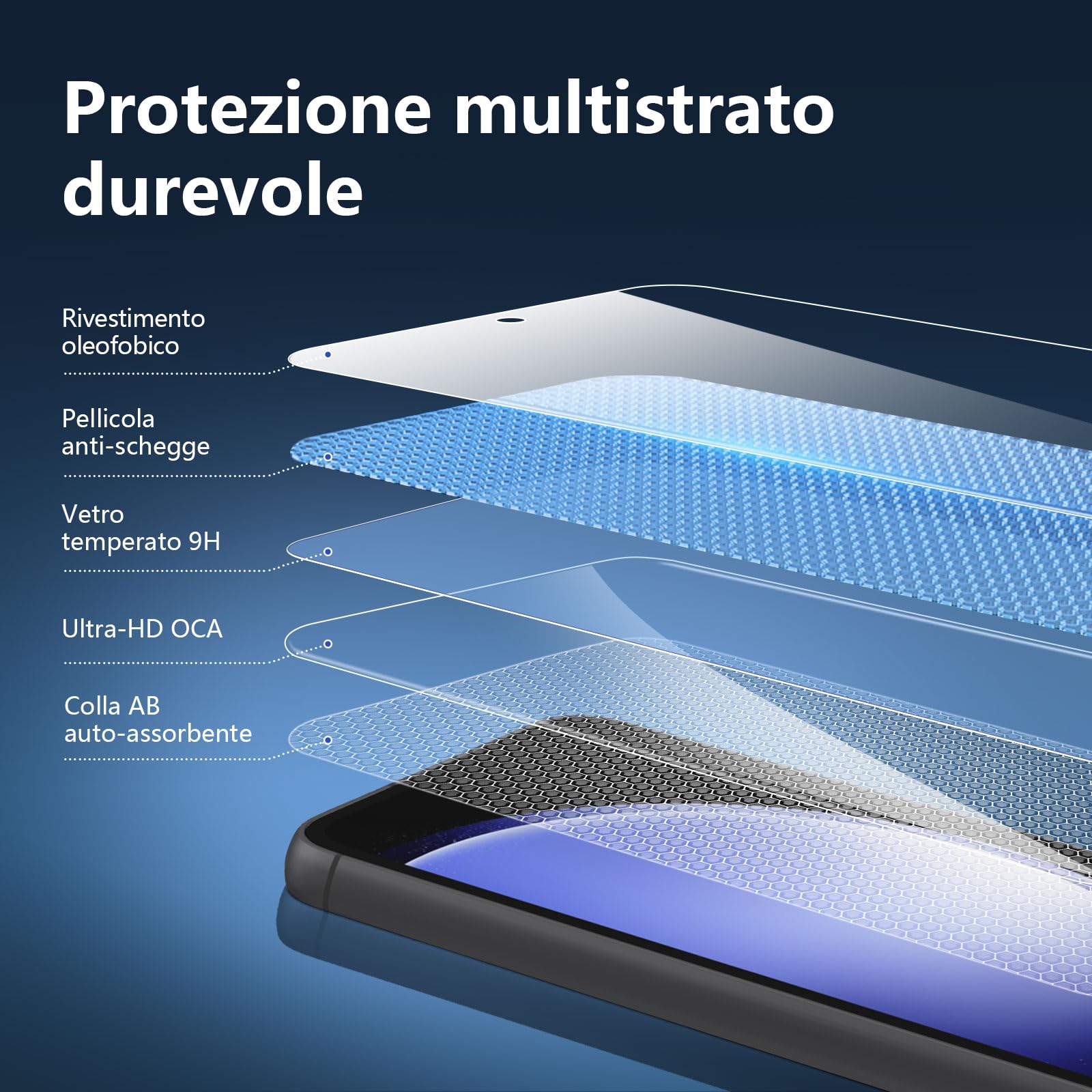 Asoway Vetro Temperato Pellicola Protettiva per TCL 50 5G [3 Pezzi] Durezza 9H, Alta Definizione Protezione Pellicola Salvaschermo per TCL 50 5G Installazione Senza Bolle
