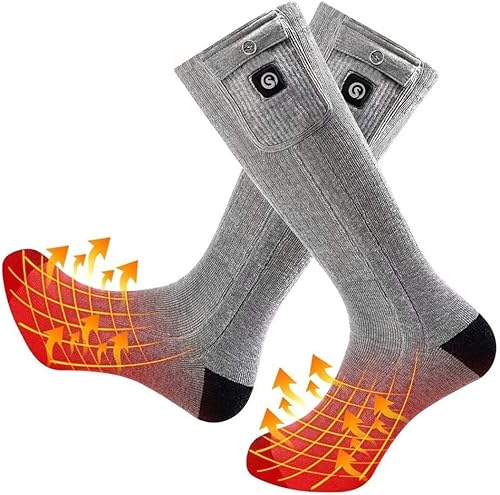 Calcetines térmicos para hombres y mujeres, calcetines térmicos mejorados, 7.4 V 2200 mAh, calcetines eléctricos con batería recargable para hombres