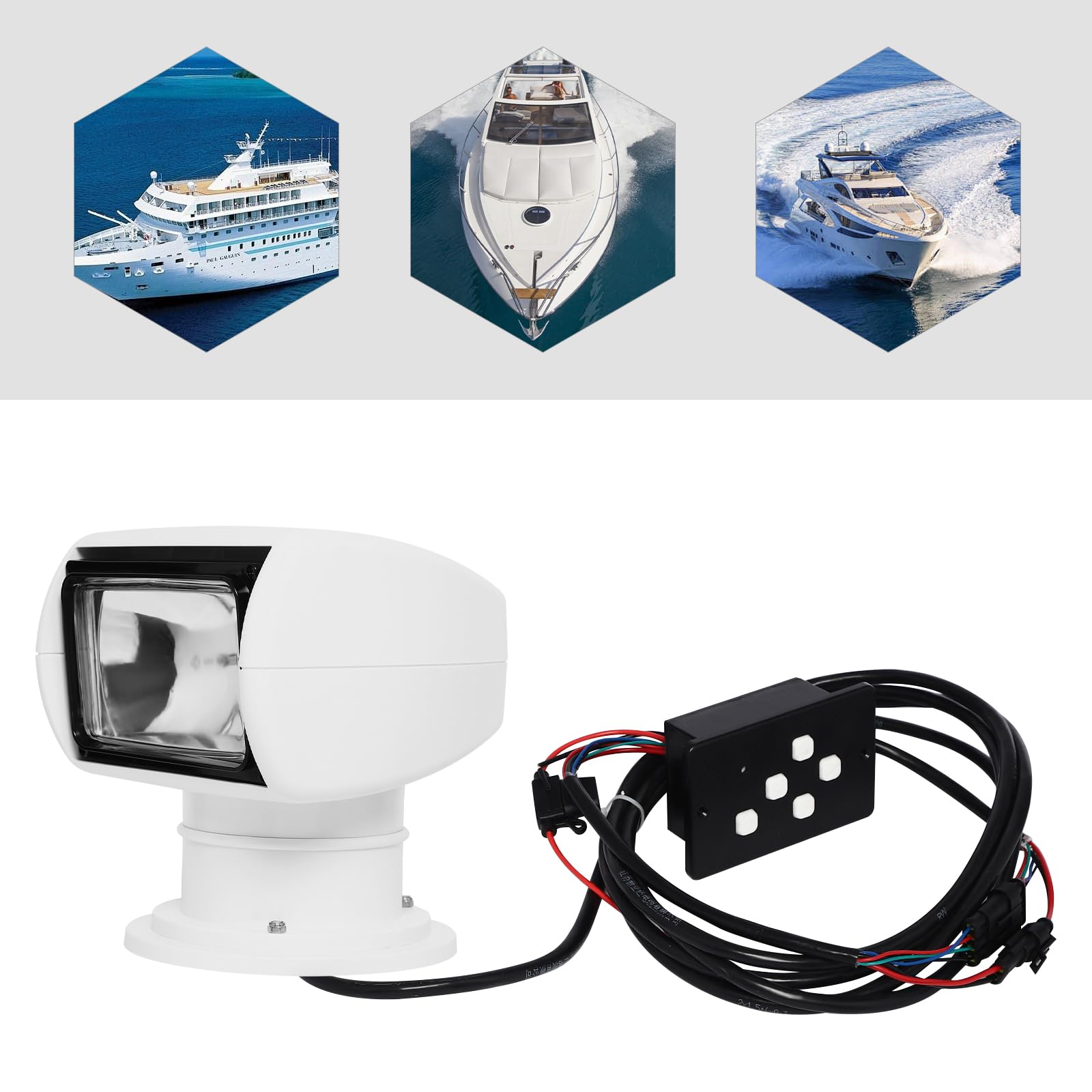 Projecteur de recherche de bateau télécommandé 100 W Phare télécommandé pour bateaux avec télécommande