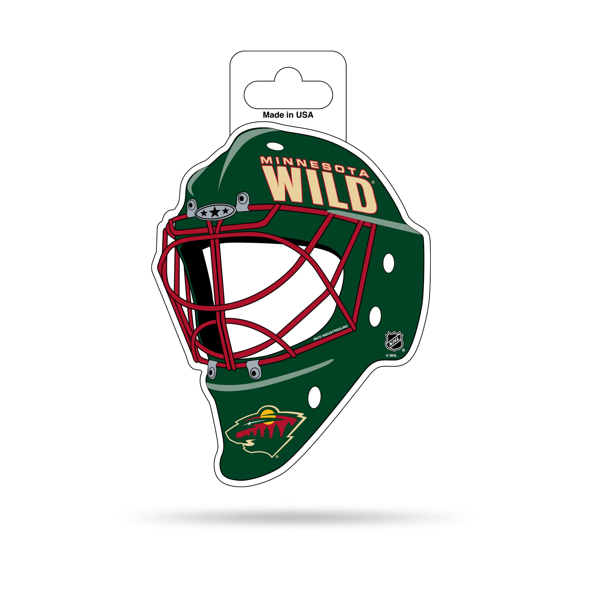 Rico Industries NHL Hockey Minnesota Wild 4.75" x 5" Shape Cut Helmet Decal