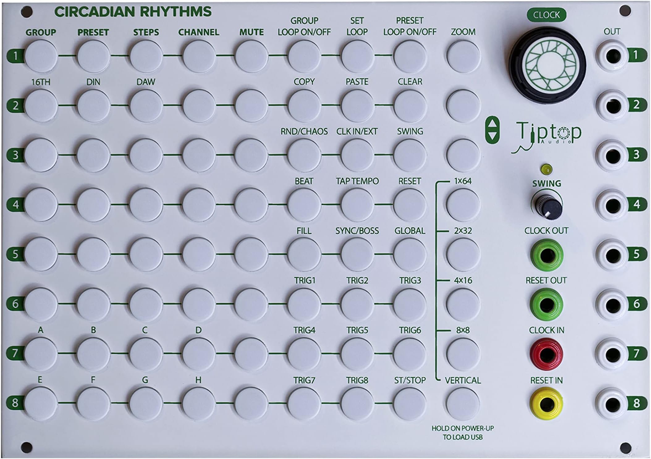 Eurorack Sequencer Module Circadian Rhythms 36HP 8 Channels 512 Steps USB