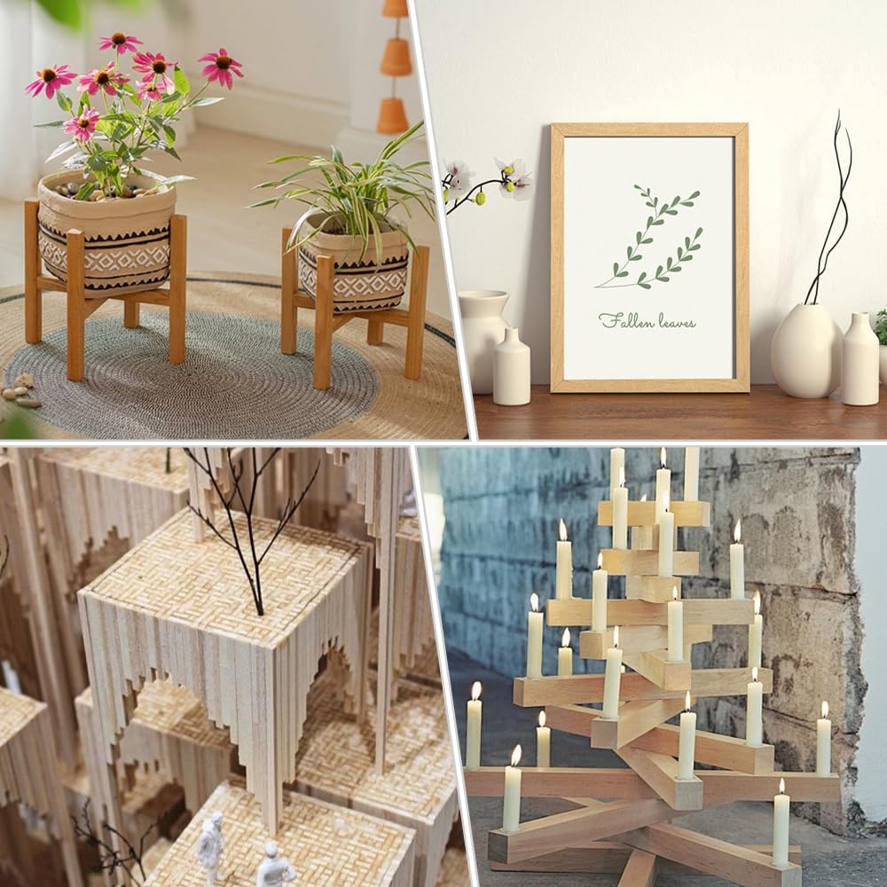 20 Pièces Tige de Cheville Carrée en Bois Batonnet en Bois carré 30 x 1,5 x 1,5 cm Baguettes Carrées pour La Sculpture, Les Projets de Bricolage, La Décoration Intérieure et Le Modélisme