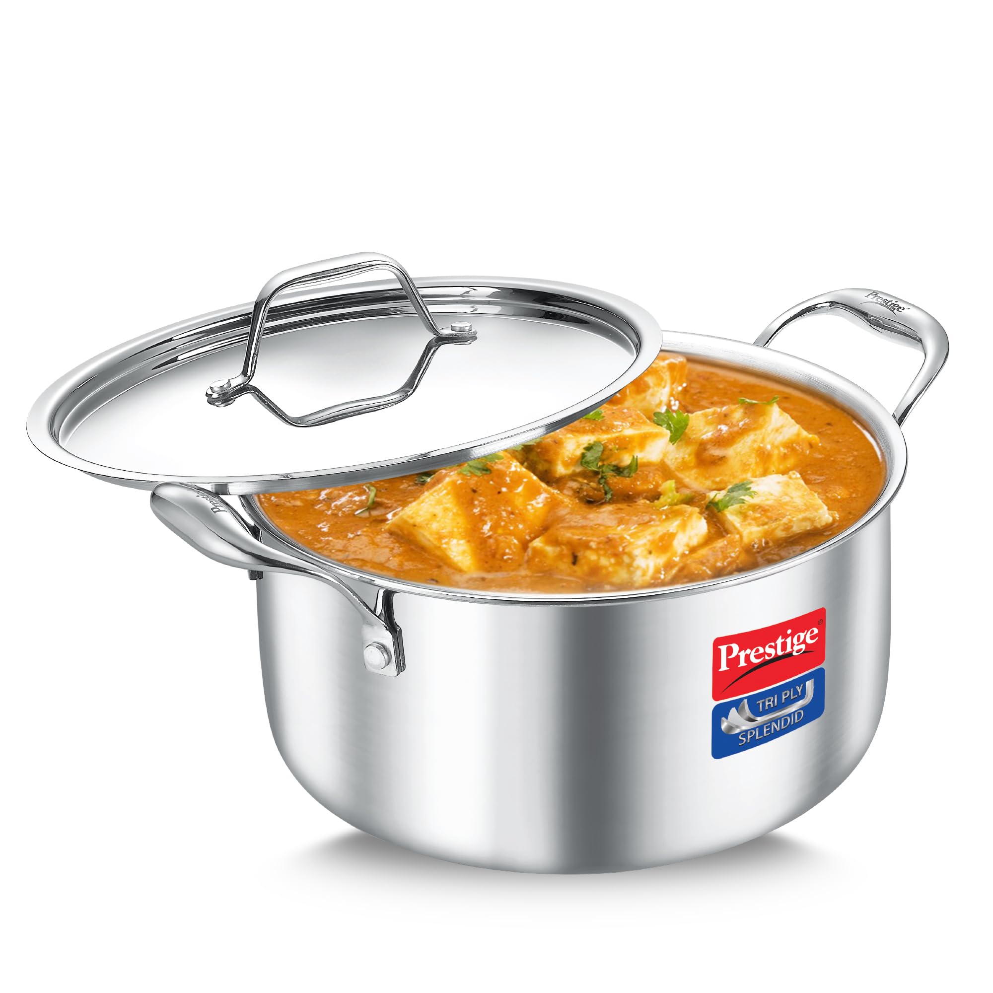 Prestige 24cm/5.5L Tri-Ply Stainless Steel Splendid Casserole| Gas and Induction Compatible |Even Heat Distribution| Thick Gauge Tri-Ply Body| Perma Cool Handles|15 Year Warranty-image-41