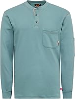 Vista 26 de KONRECO Camisas FR para hombres de manga larga Henley 7oz 100% algodón FRC camisa de soldadura de ropa