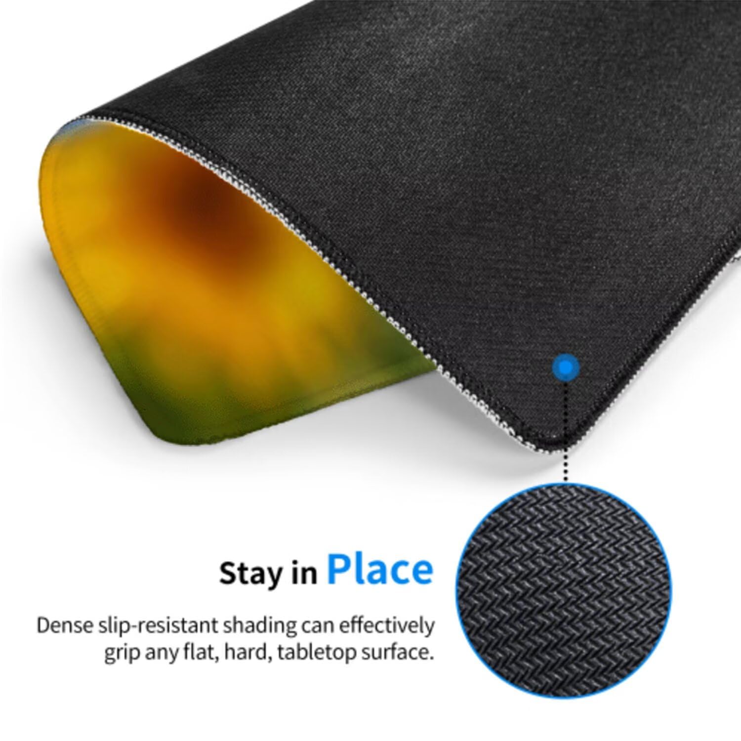Żółta podkładka pod mysz pod mysz pod mysz do gier XXL 1400 x 600 x 3 mm podkładka pod mysz gumowa kwiat duża podkładka pod rękę dla graczy akcesoria wodoodporne PC, do klawiatury laptopa w-5436