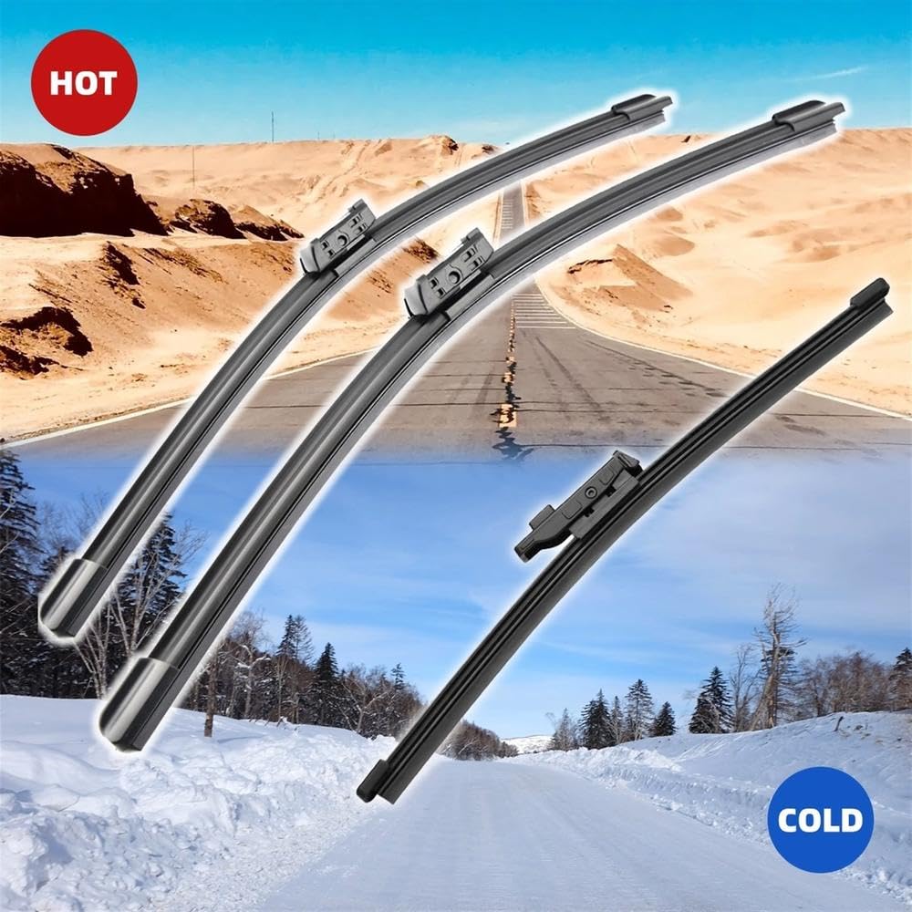 3 Uds Para Golf 8 2020-2021 Escobillas Limpiaparabrisas Delanteras Traseras Accesorios Ventana Parabrisas 26 "+ 18" + 10" Limpieza Parabrisas