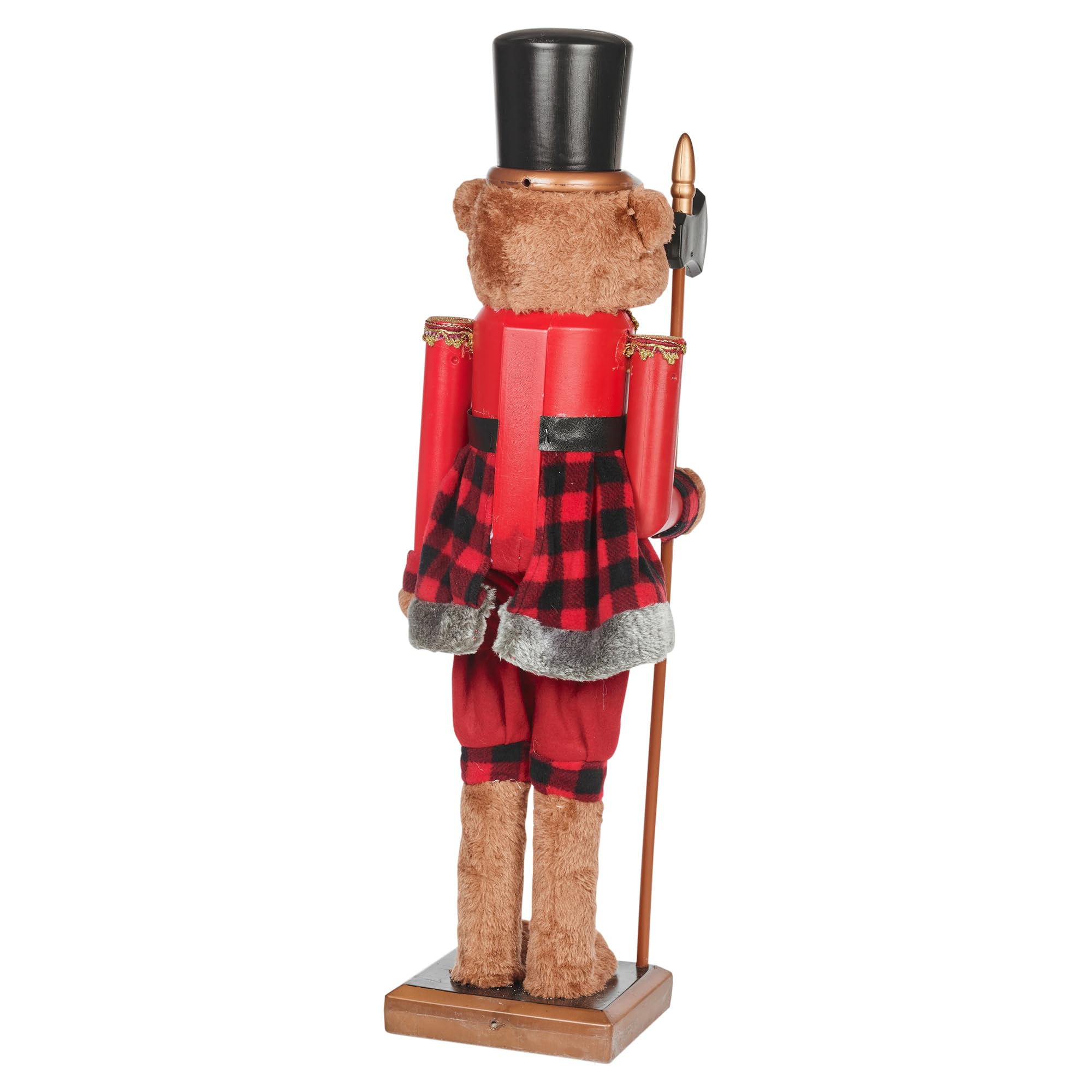 URBNLIVING Ours en peluche de luxe en fourrure Casse-noisette en uniforme Décoration Cadeau Décoration d'intérieur (60 cm)