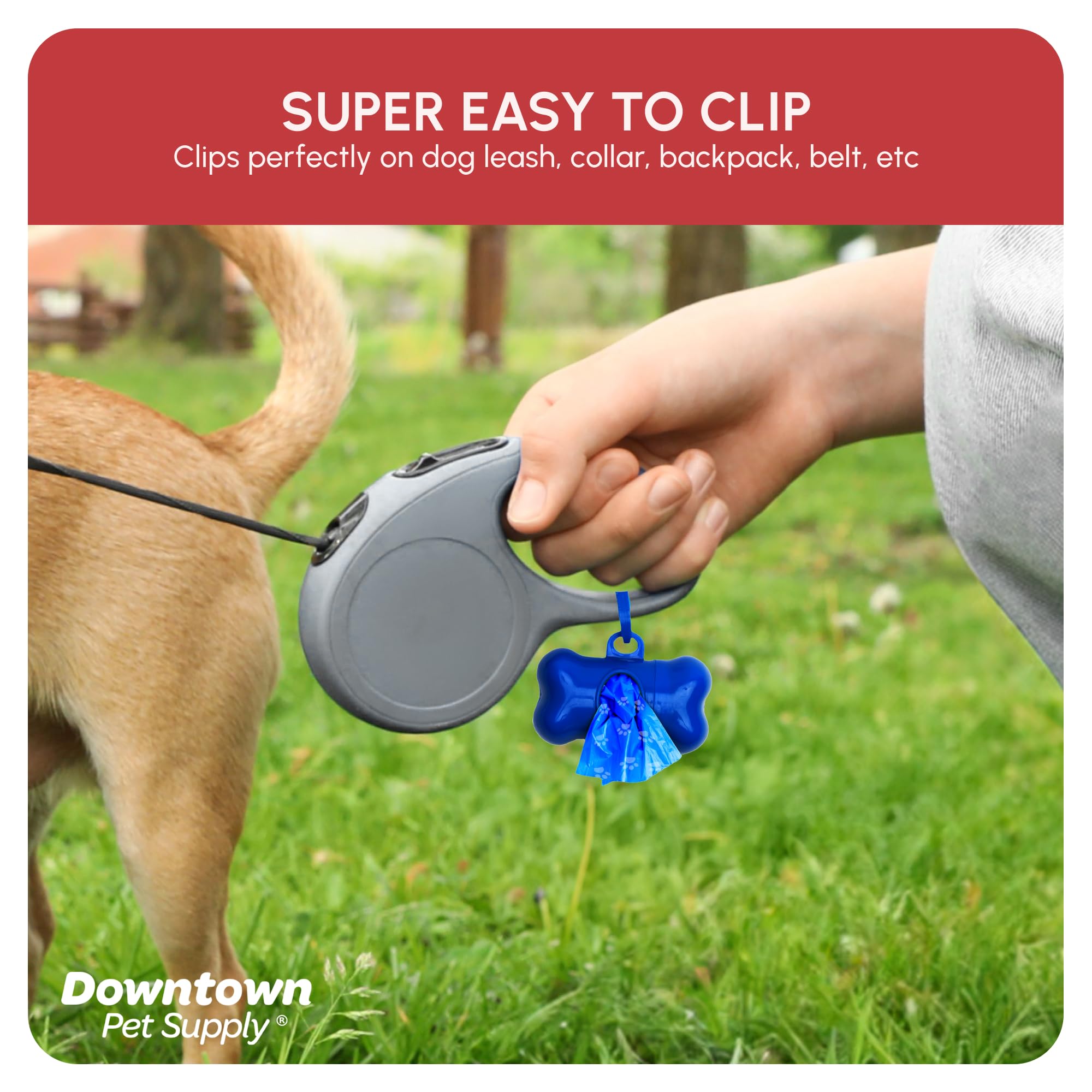 Downtown Pet Supply Bolsas Basura Perro Mascotas Con Correa Dos Clips Y Dispensadores, 2200 Bolsas, Arco Iris Con Impresiones De La Pata