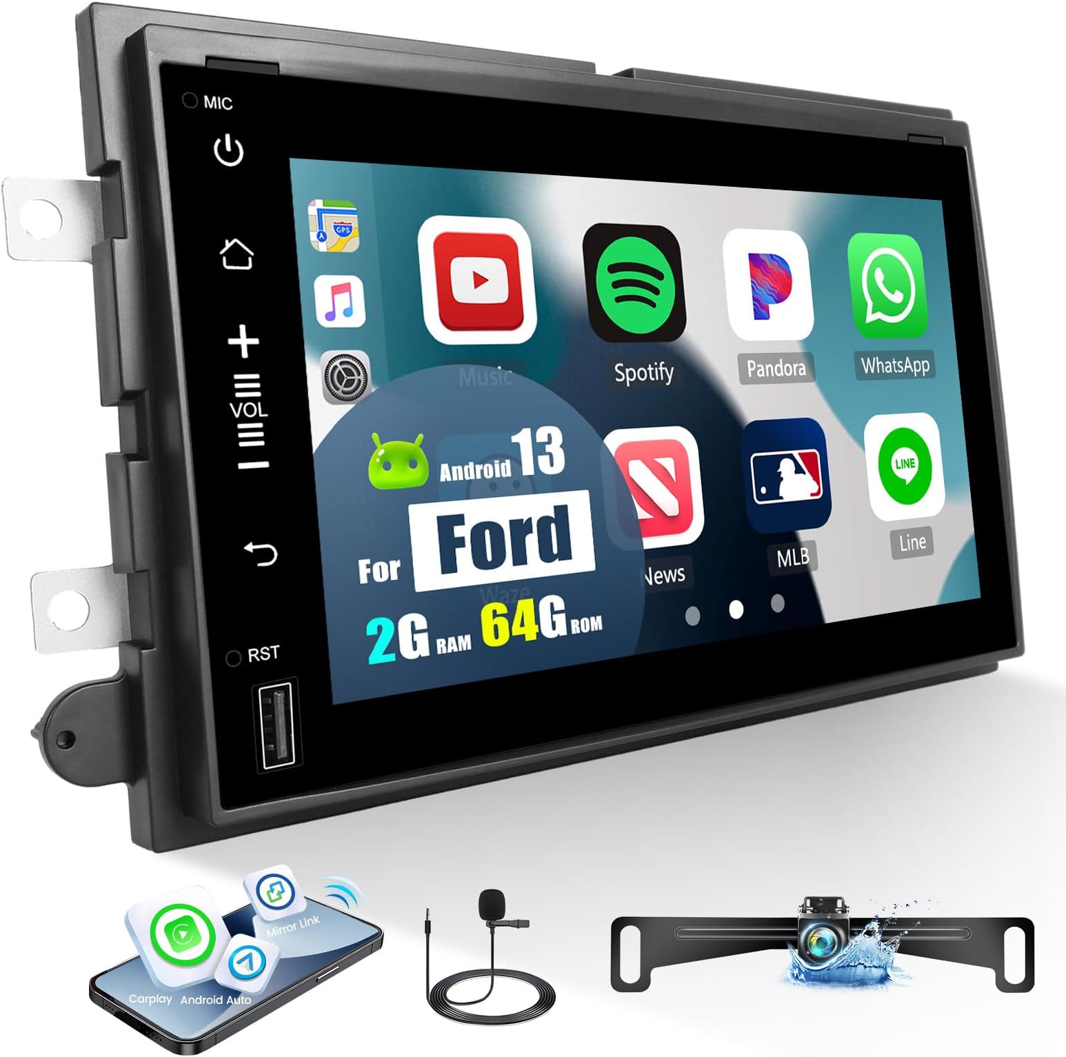 Autoradio Ford Focus 8 Core 4G+64G Wireless Carplay Android 13 Autoradio Per Ford Focus Mk2 Mk3 Exi MT 2 3 2004-2011 9 Pollici Autoradio Con Android Auto GPS Navi WiFi Mirror Link