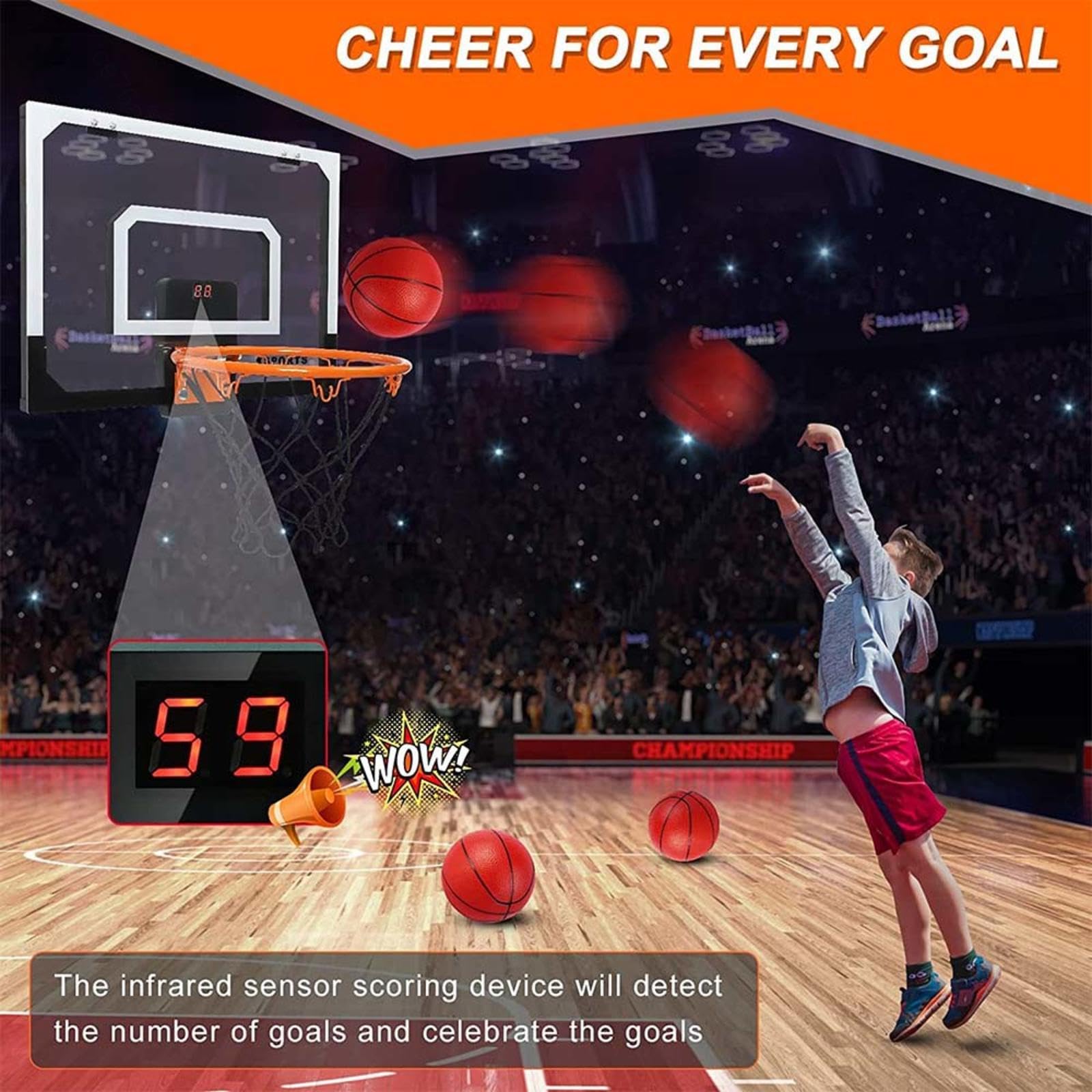 Canasta Baloncesto Exterior De Pie, Puede Aliviar El EstréS FáCil Almacenamiento Mini Basket Electronico, para Jugar En Interiores O Exteriores